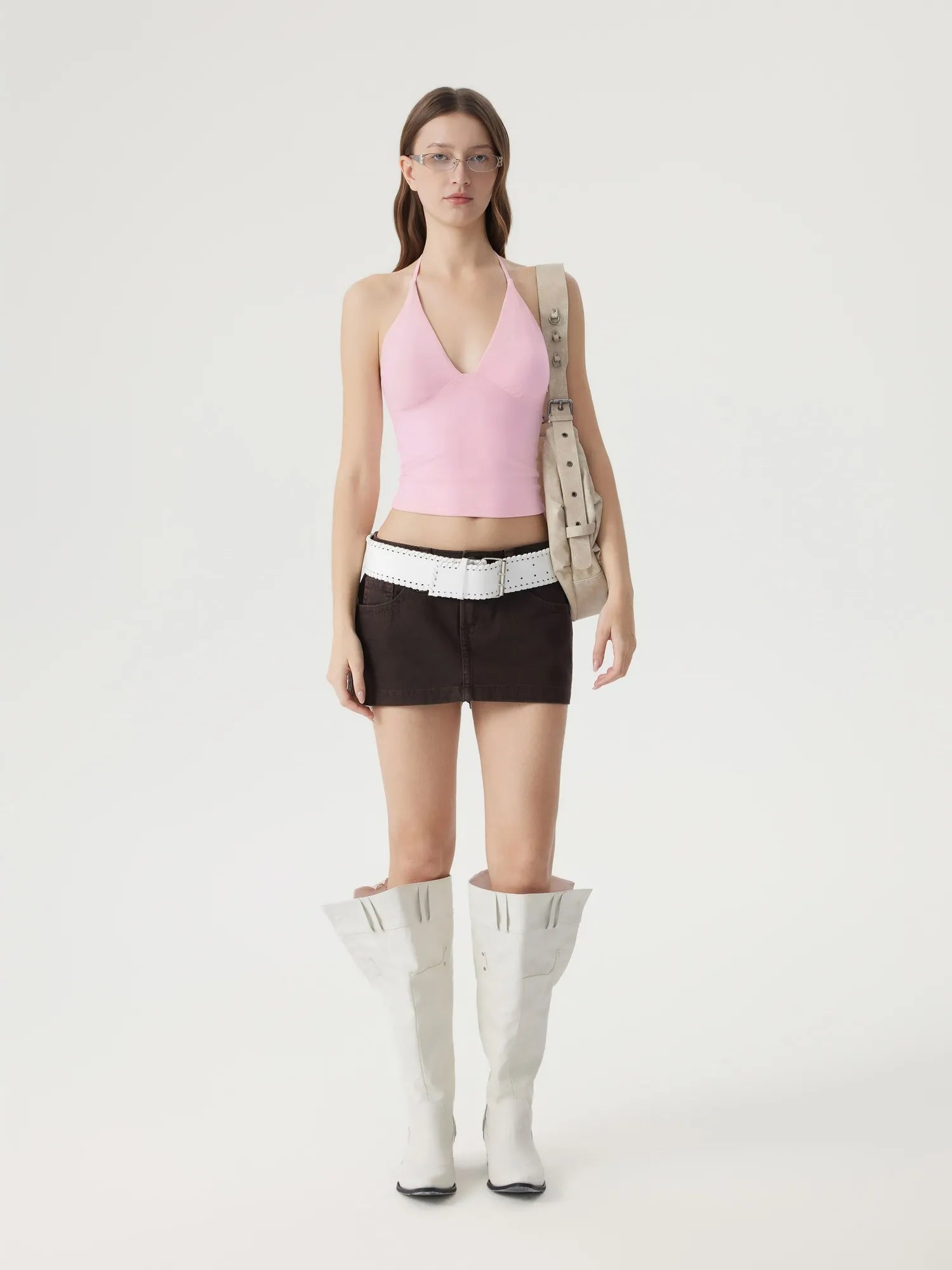 Halter V neck Tank Top-SUUKSESS-SUUKSESS