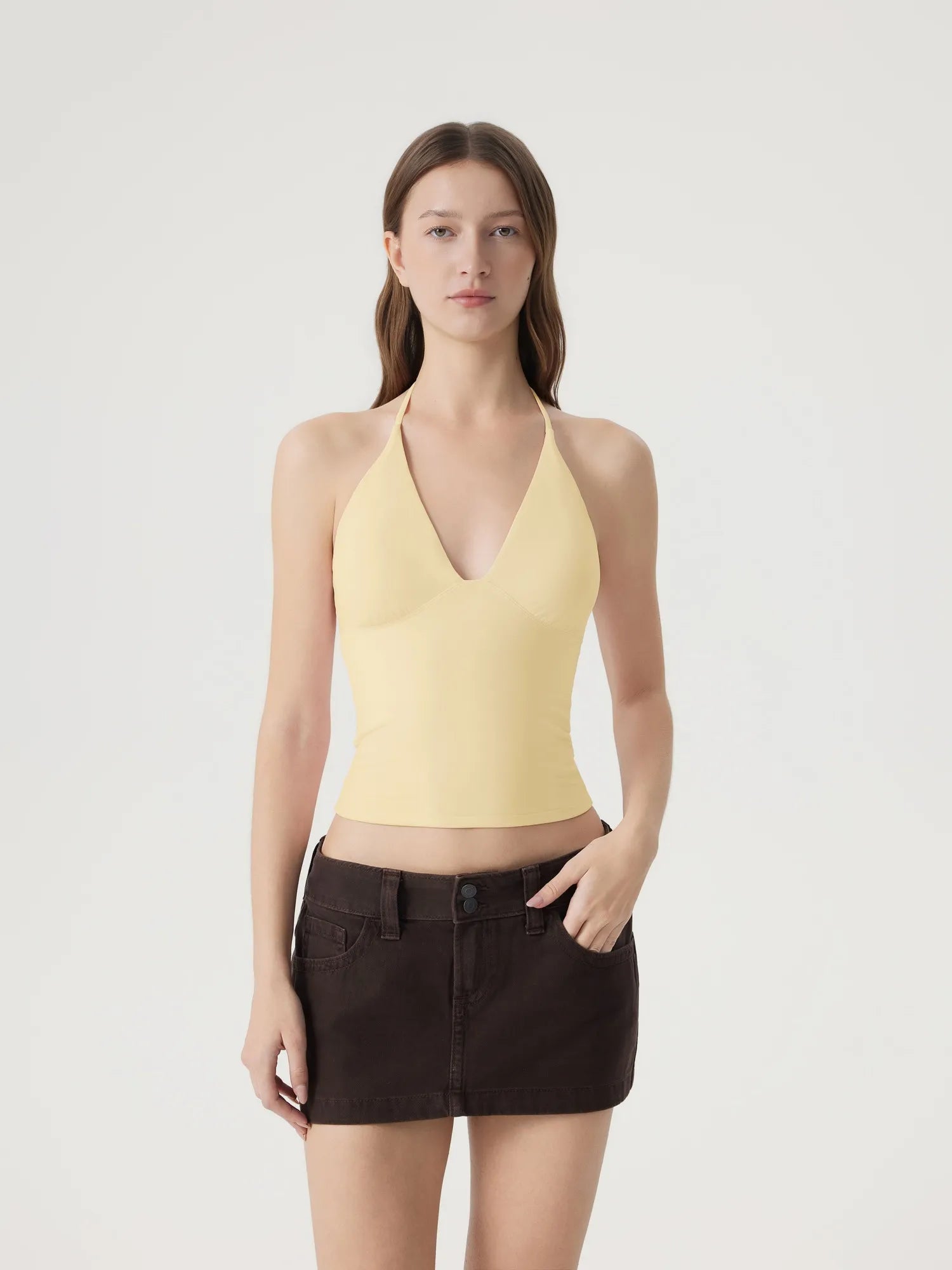Halter V neck Tank Top-SUUKSESS-SUUKSESS