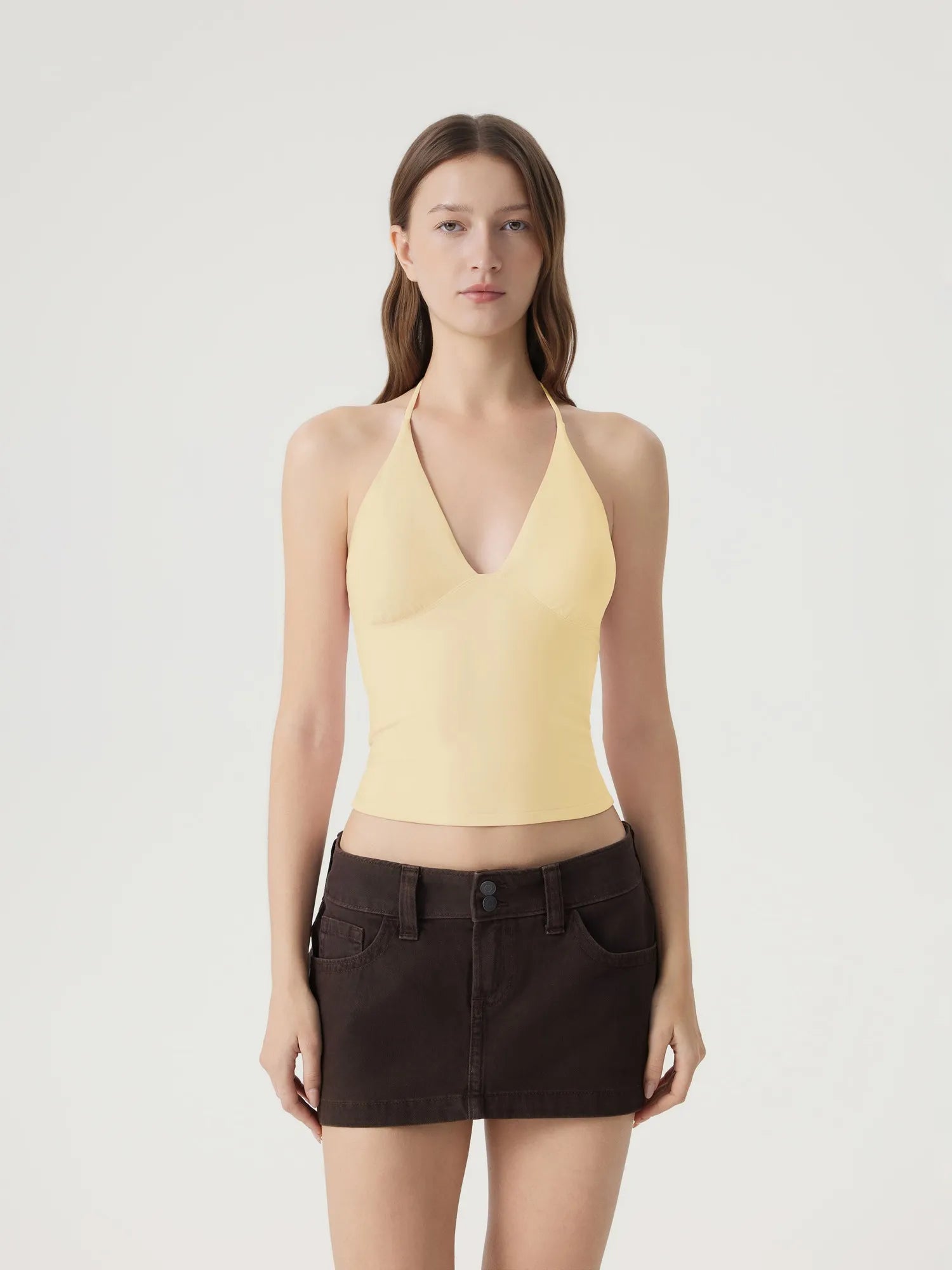 Halter V neck Tank Top-SUUKSESS-SUUKSESS