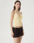 Halter V neck Tank Top-SUUKSESS-SUUKSESS
