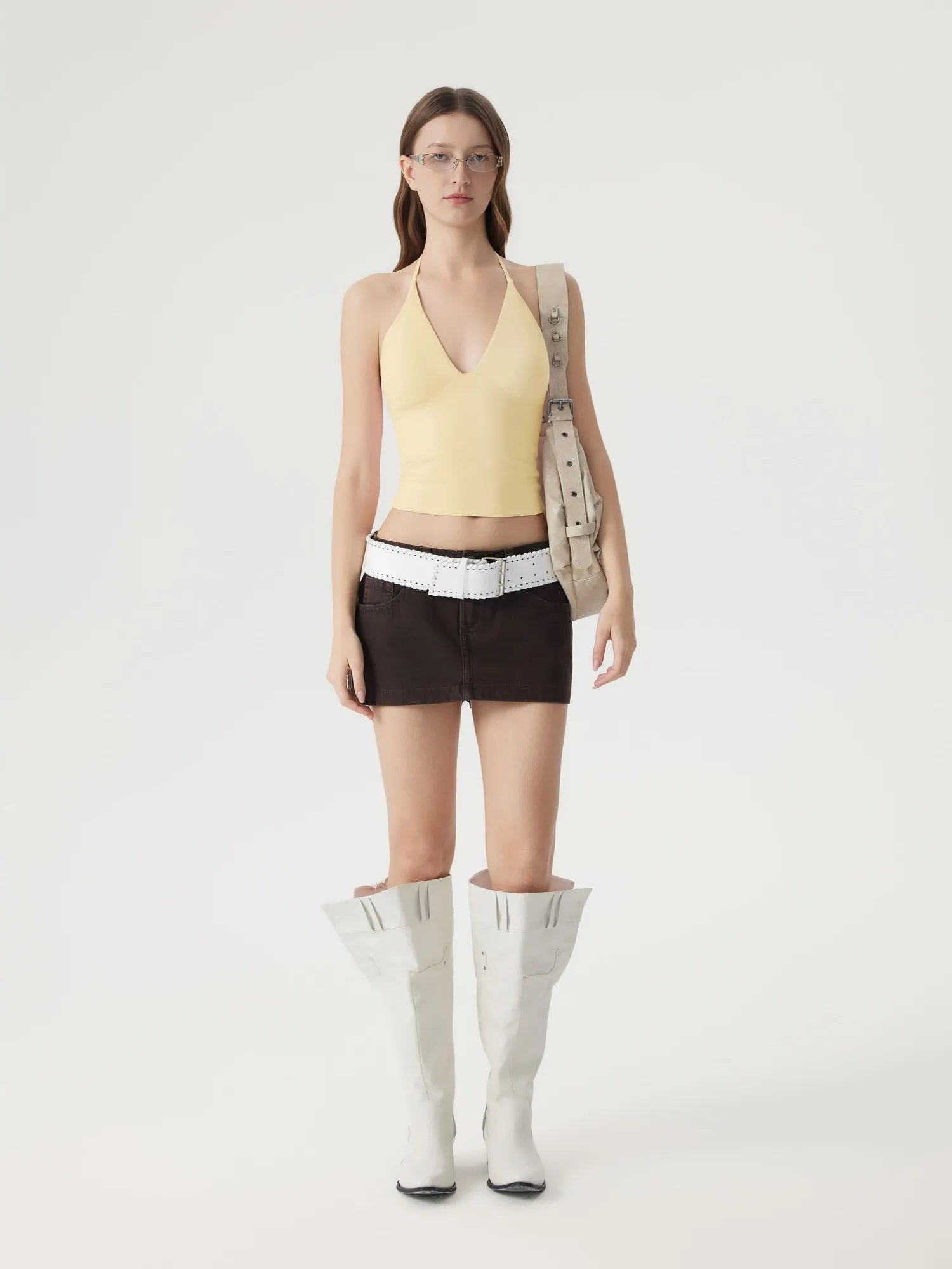 Halter V neck Tank Top-SUUKSESS-SUUKSESS