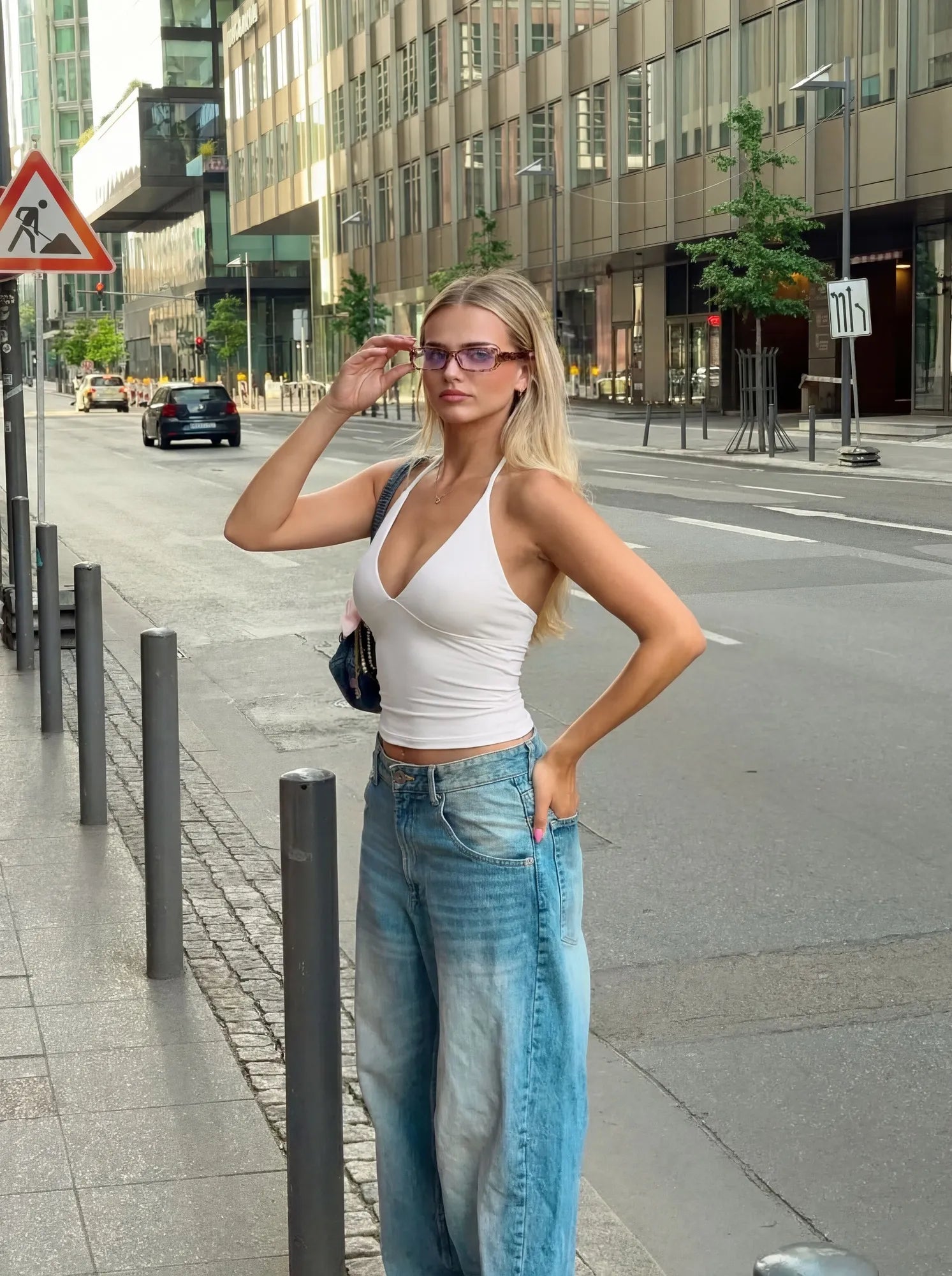 Halter V neck Tank Top