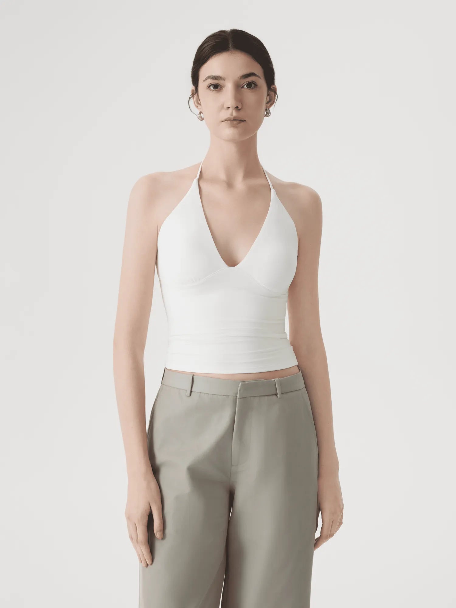 Halter V neck Tank Top-SUUKSESS-SUUKSESS