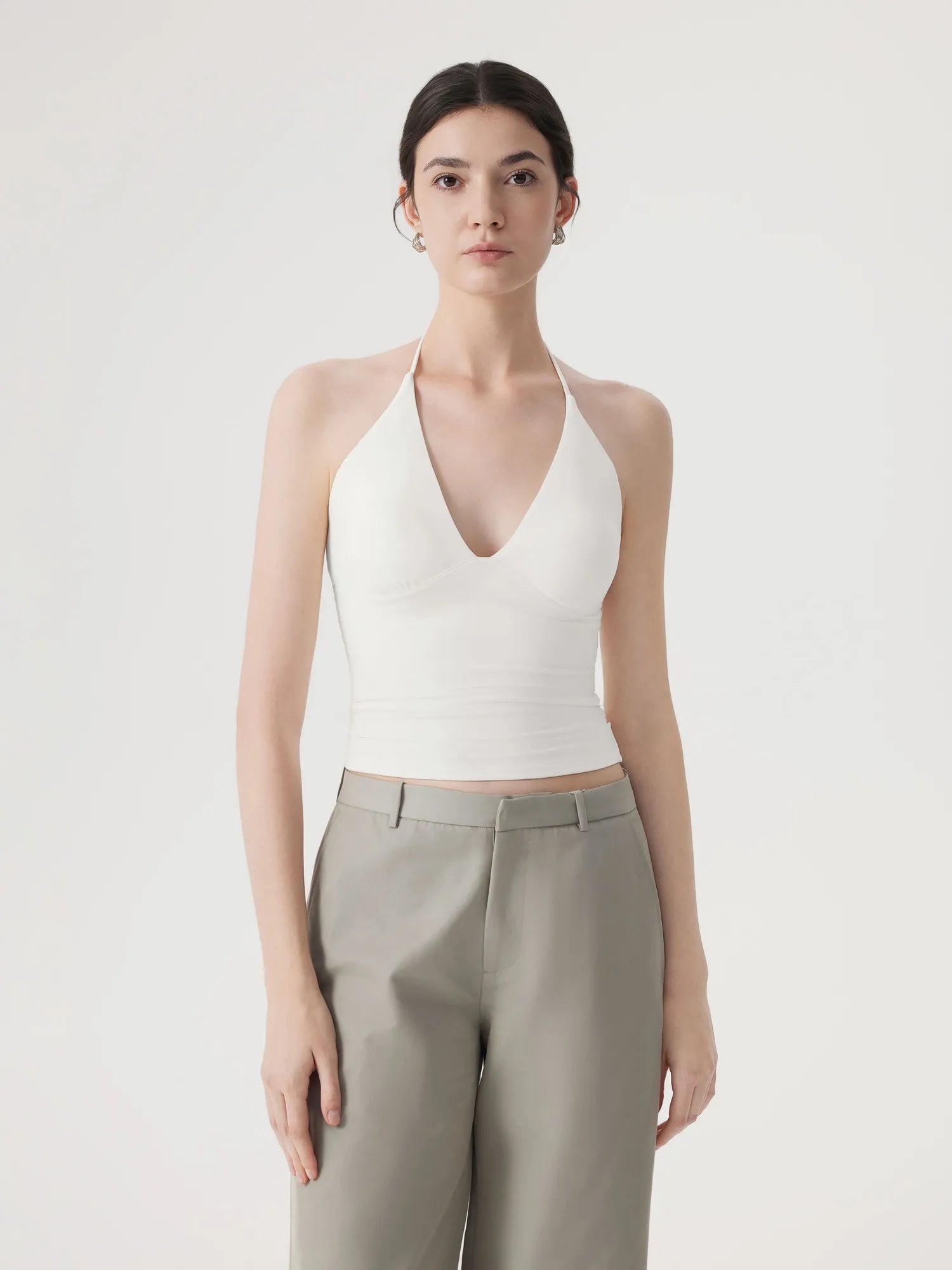 Halter V neck Tank Top-SUUKSESS-SUUKSESS