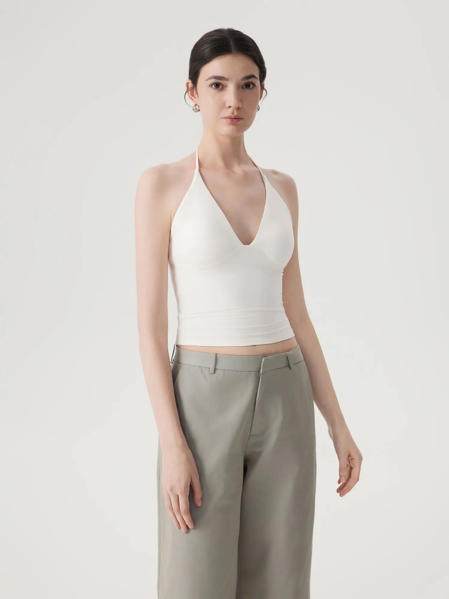 Halter V neck Tank Top-SUUKSESS-SUUKSESS