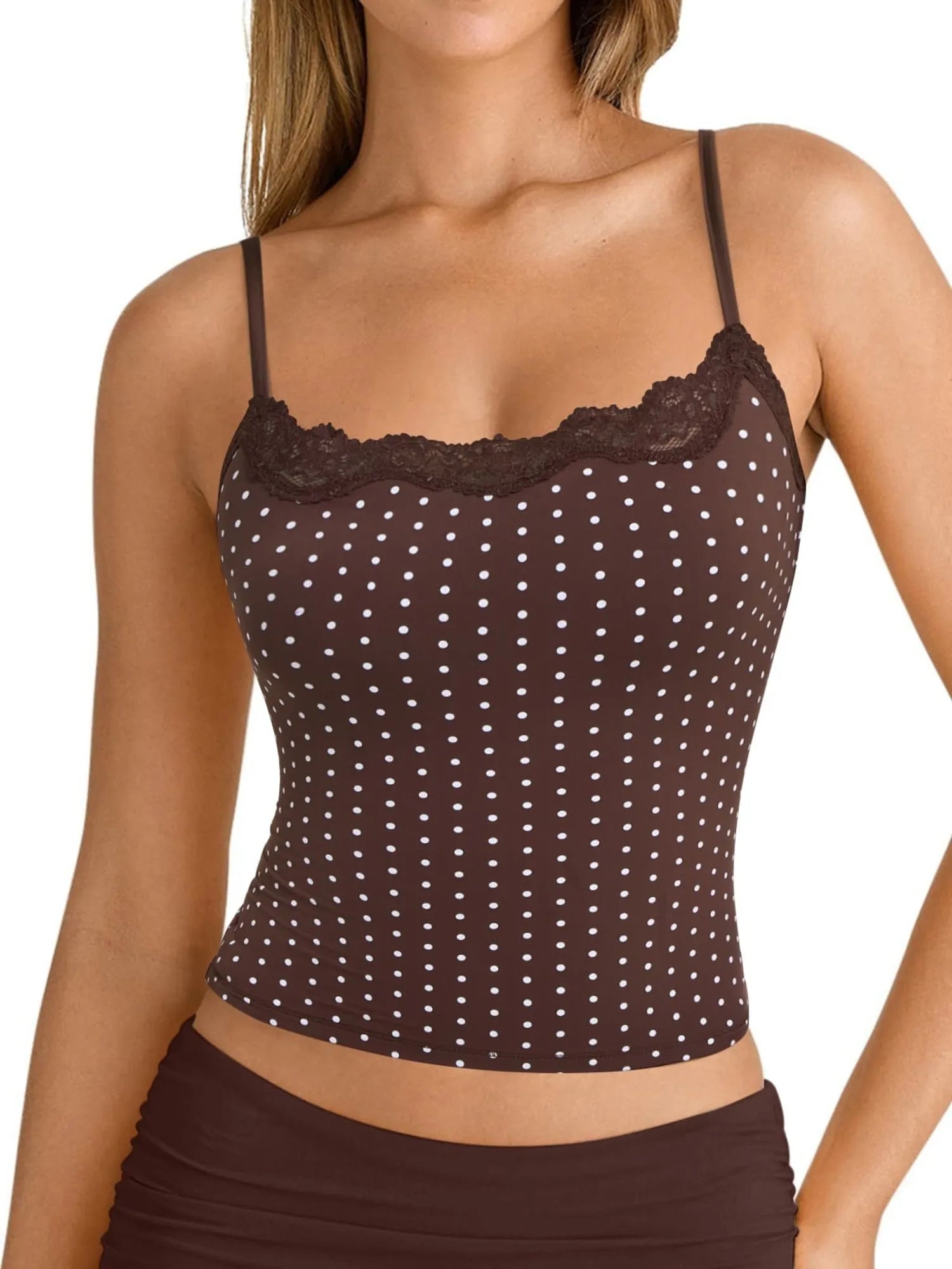 Double Lined Lace Cami Tank Top