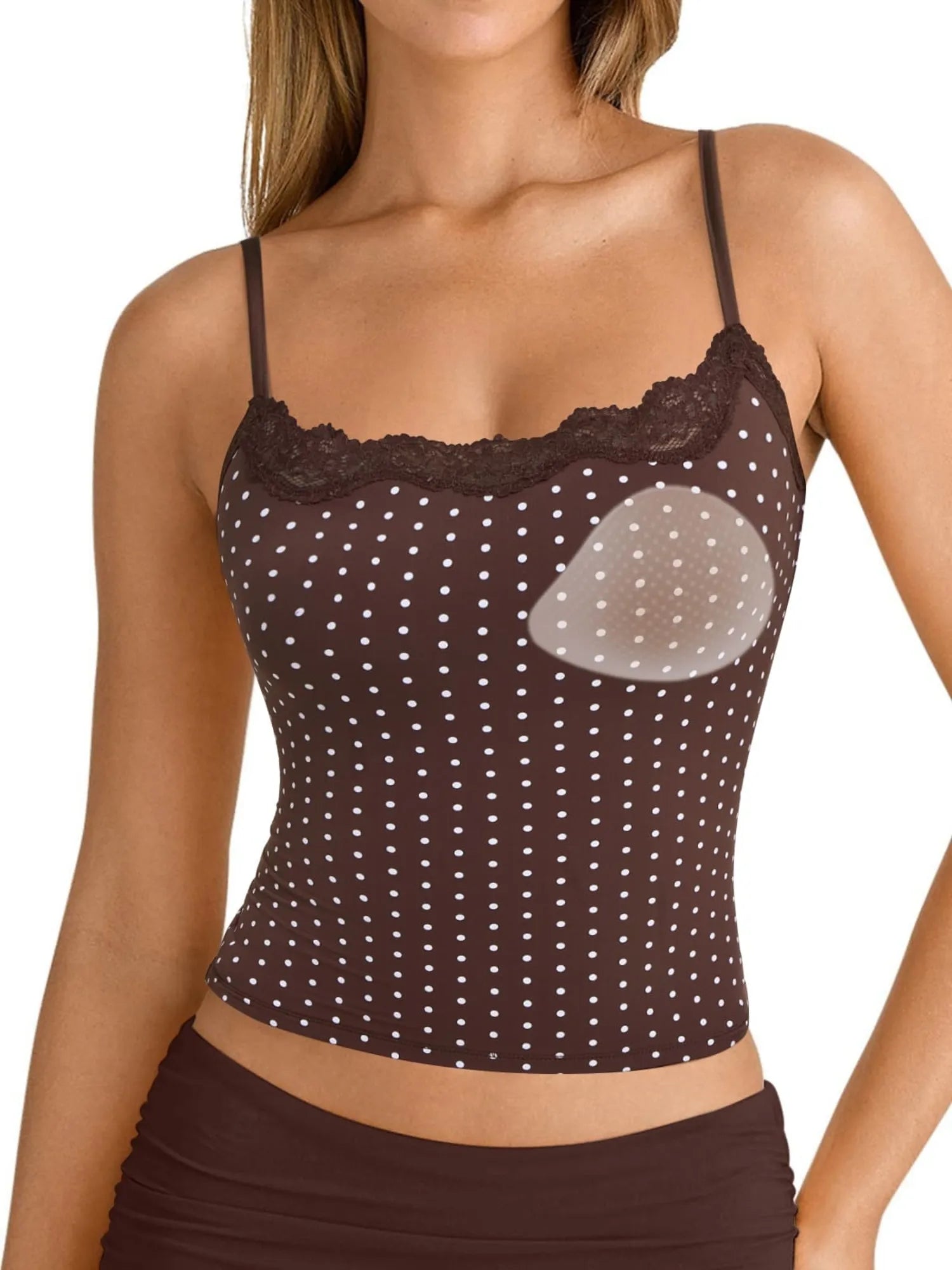 Double Lined Lace Cami Tank Top