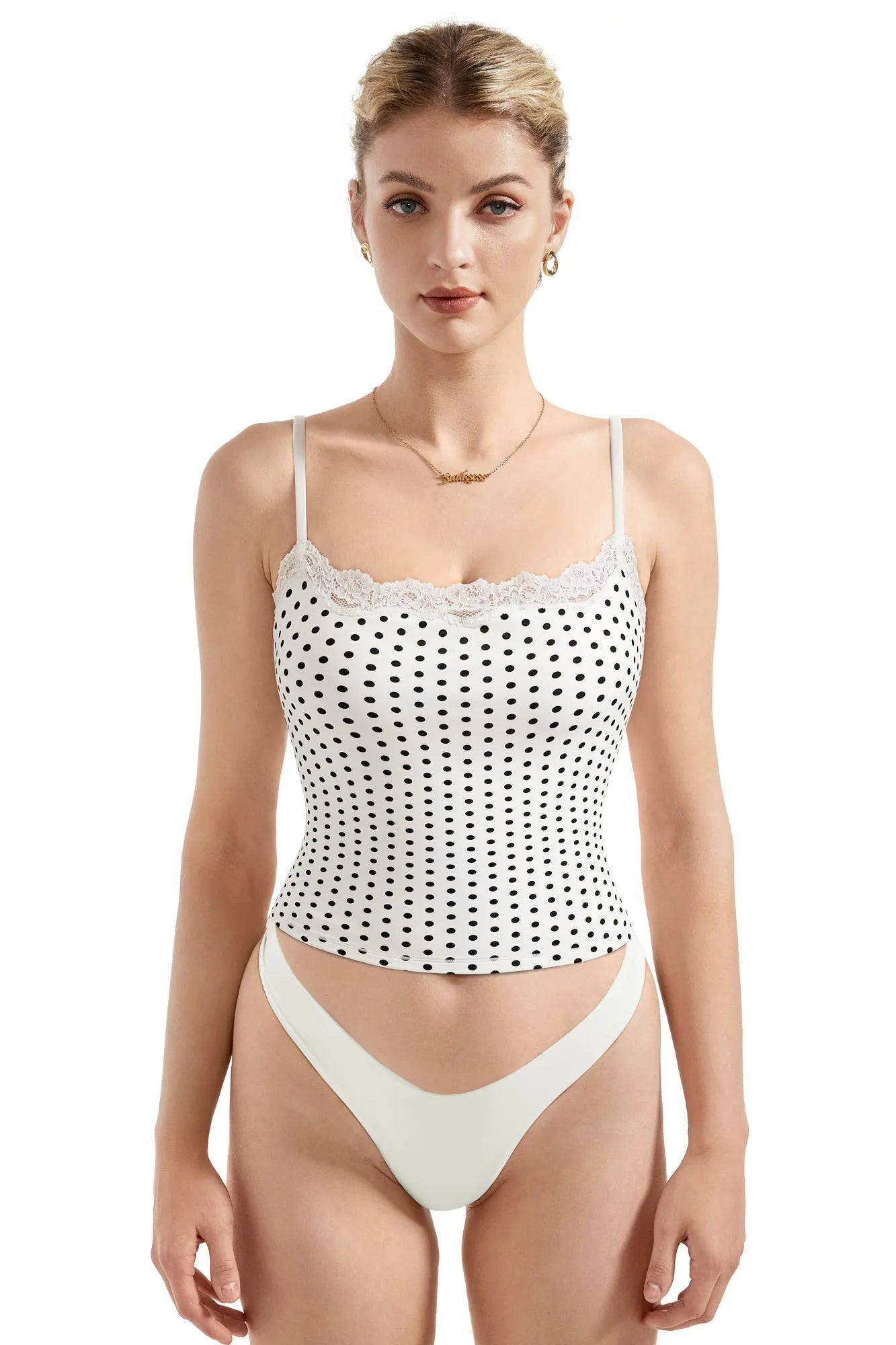 Double Lined Lace Cami Tank Top