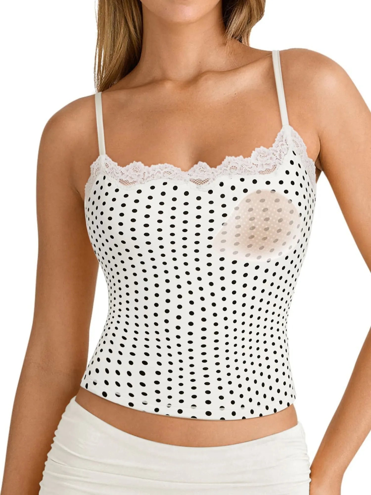 Double Lined Lace Cami Tank Top