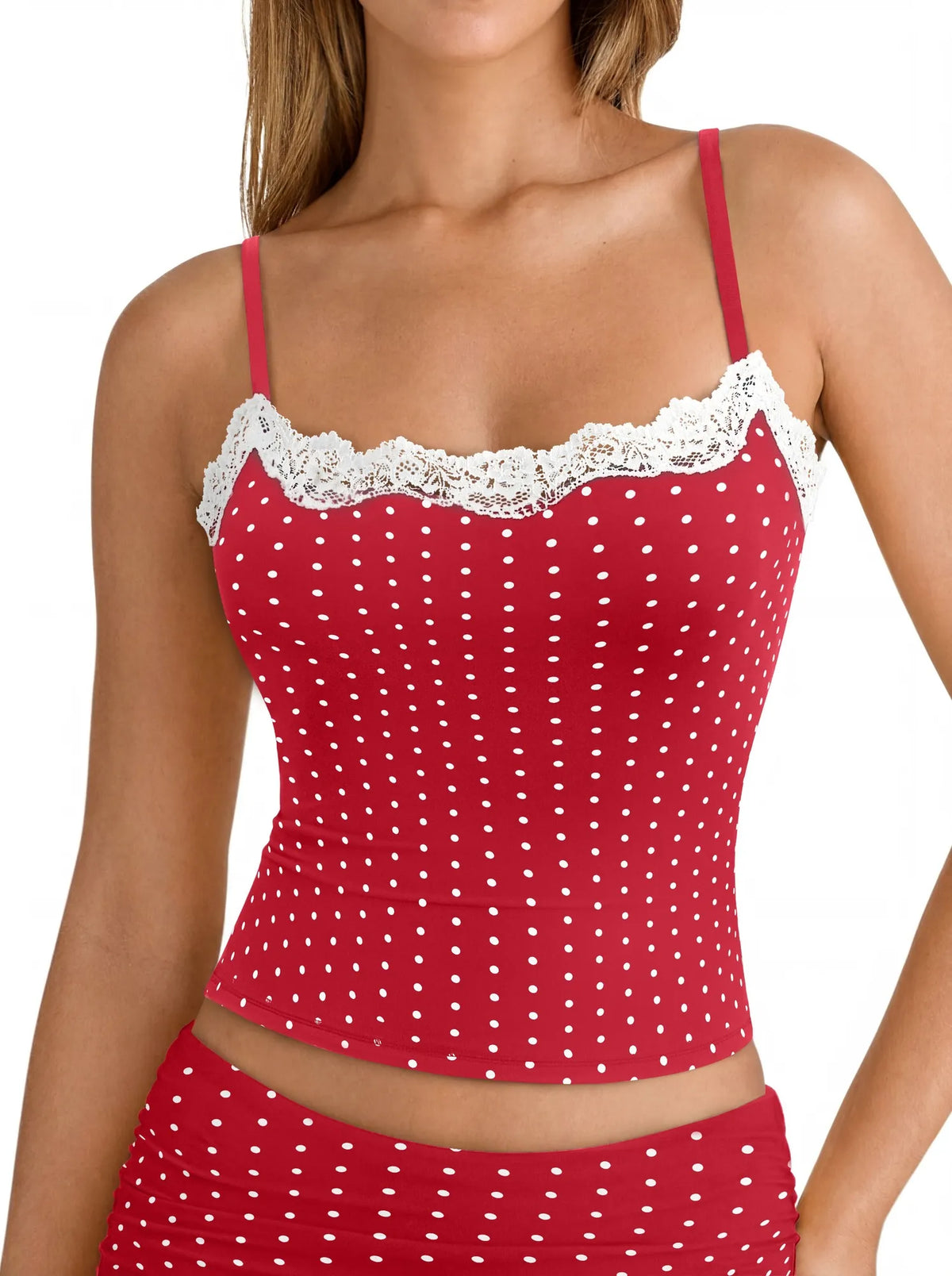 Double Lined Lace Cami Tank Top