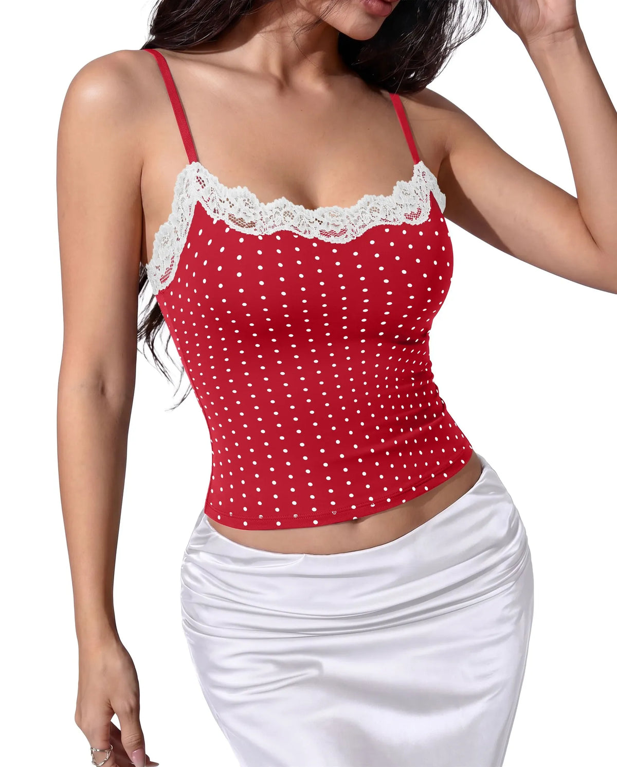 Double Lined Lace Cami Tank Top