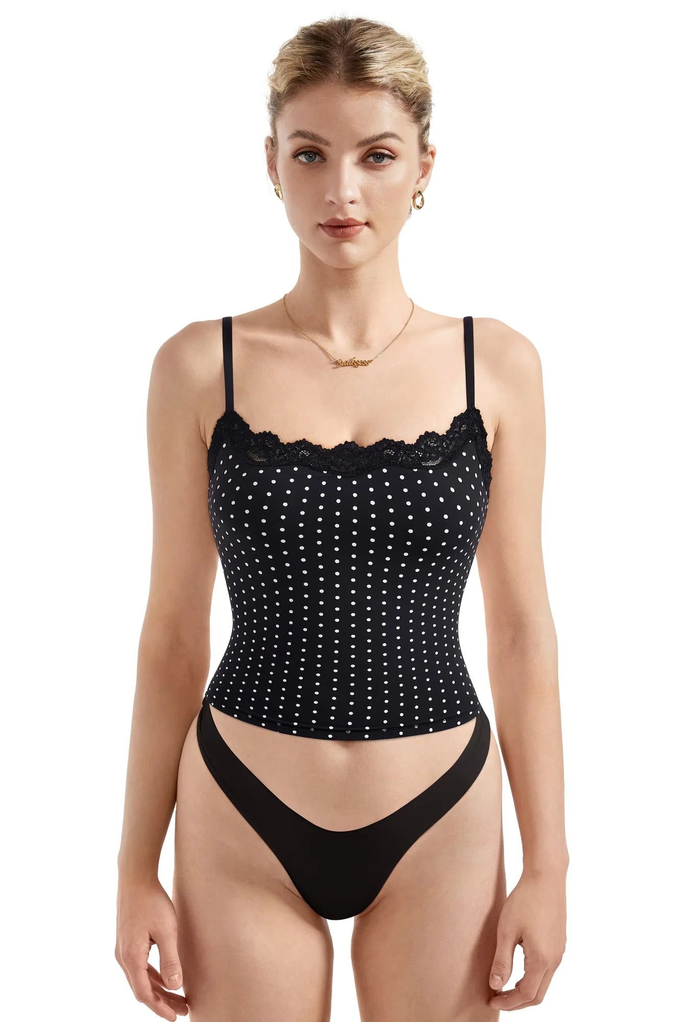 Double Lined Lace Cami Tank Top