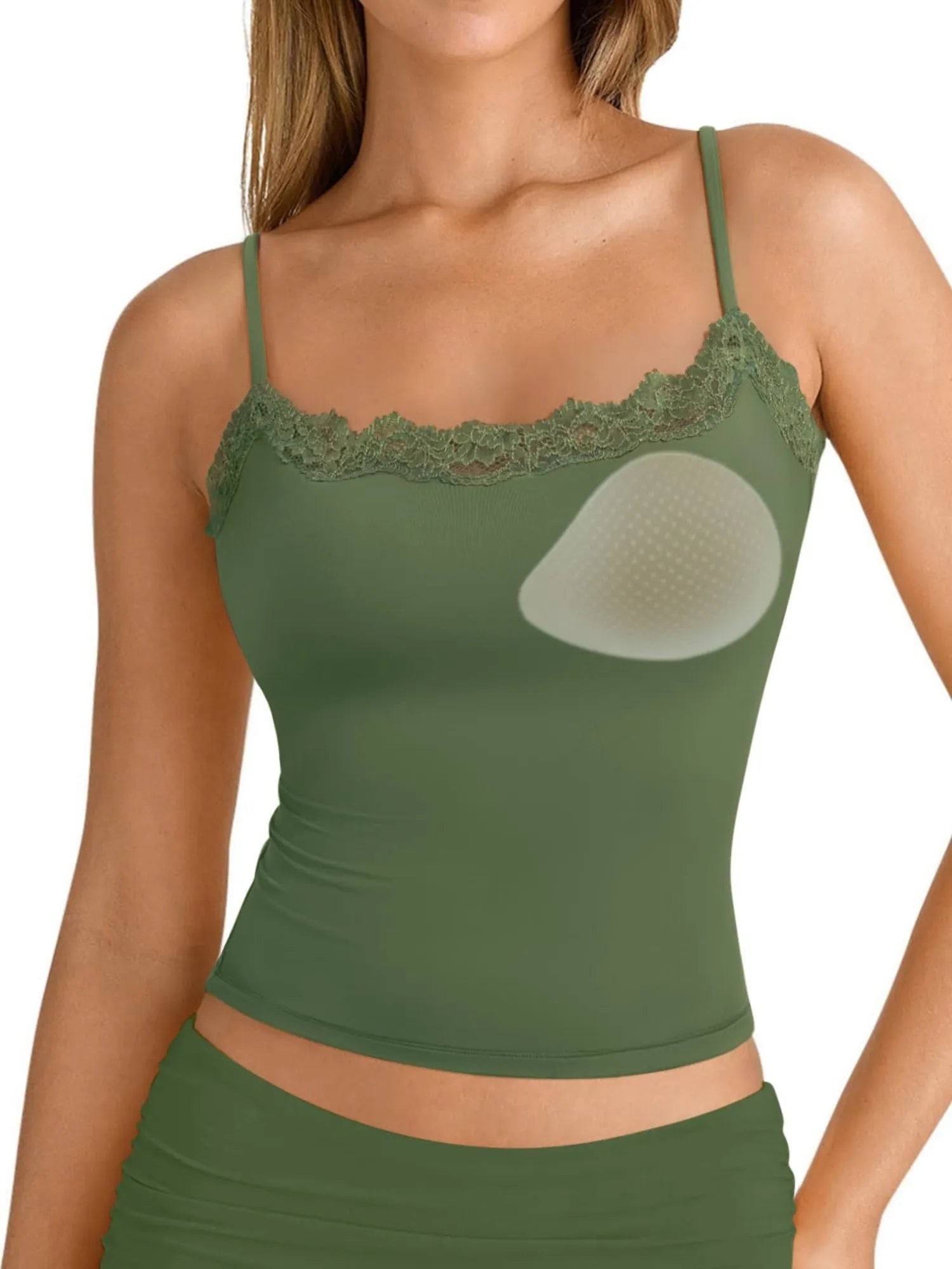Double Lined Lace Cami Tank Top