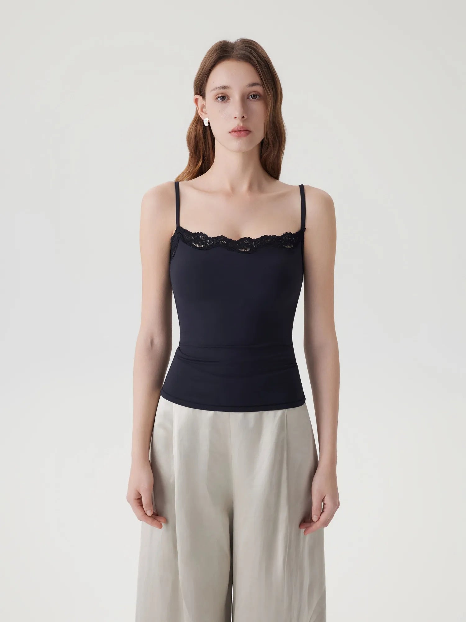 Double Lined Lace Cami Tank Top-SUUKSESS-Black-XS-SUUKSESS