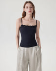 Double Lined Lace Cami Tank Top-SUUKSESS-SUUKSESS