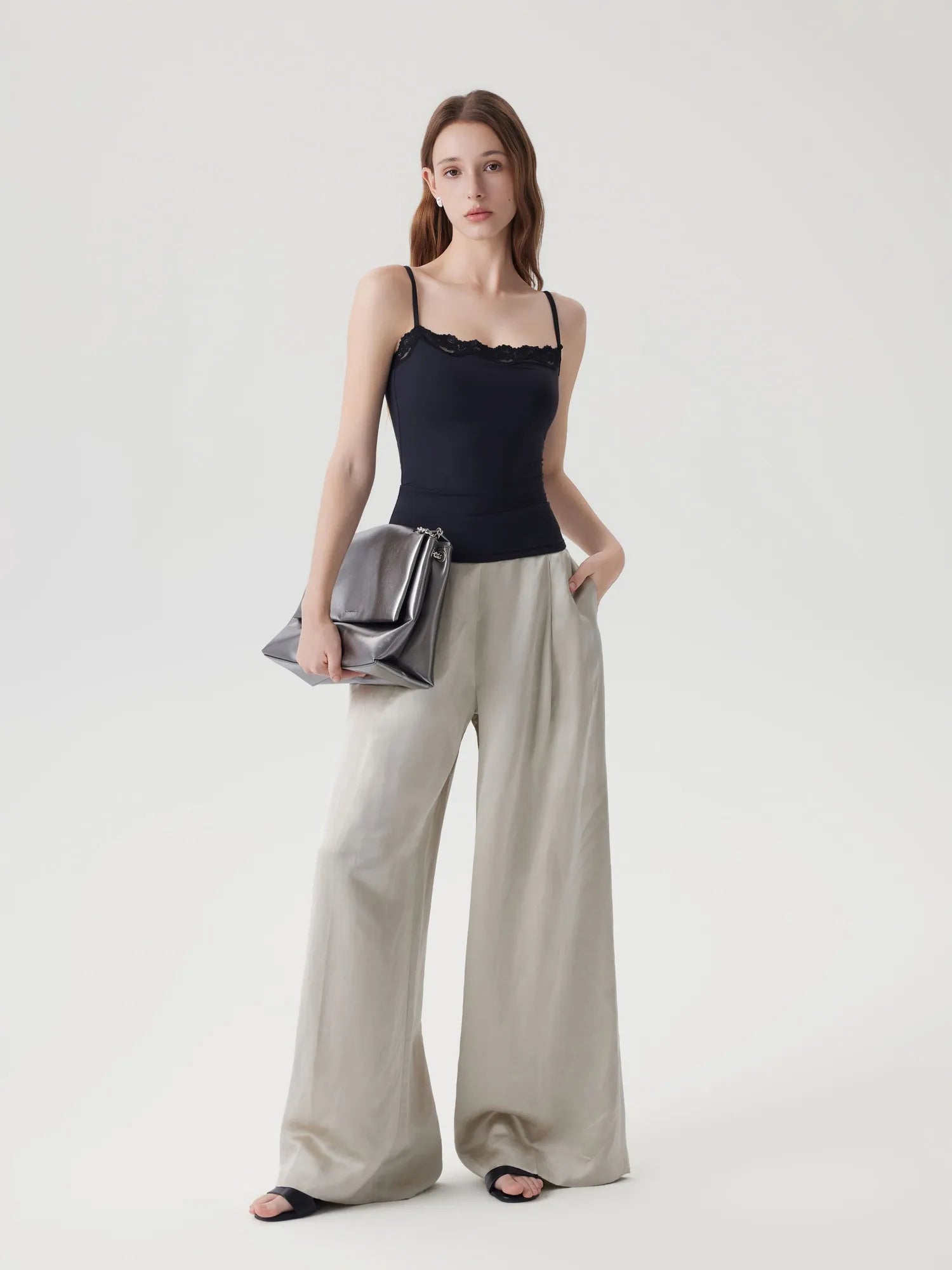 Double Lined Lace Cami Tank Top-SUUKSESS-SUUKSESS