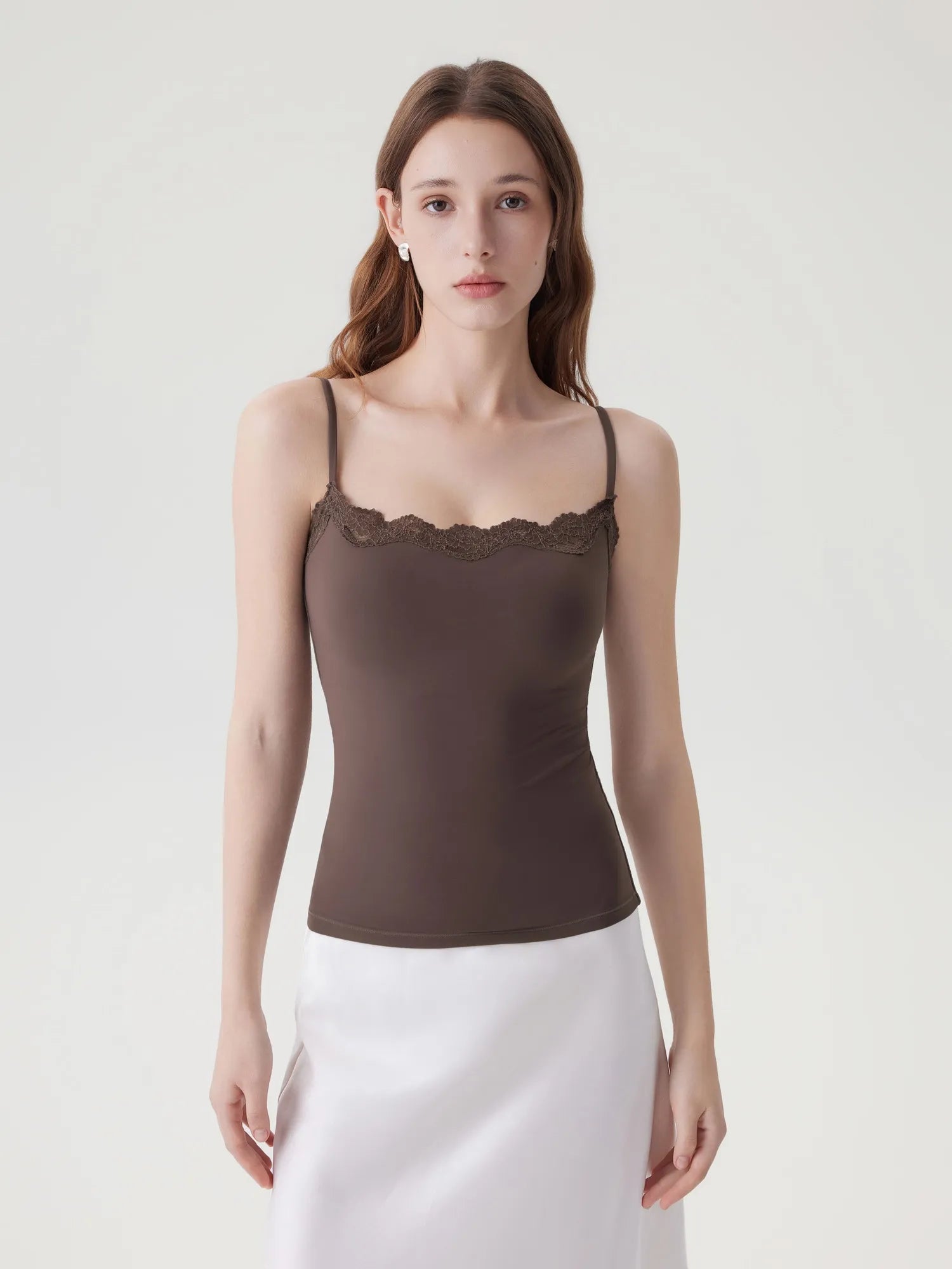 Double Lined Lace Cami Tank Top-SUUKSESS-SUUKSESS