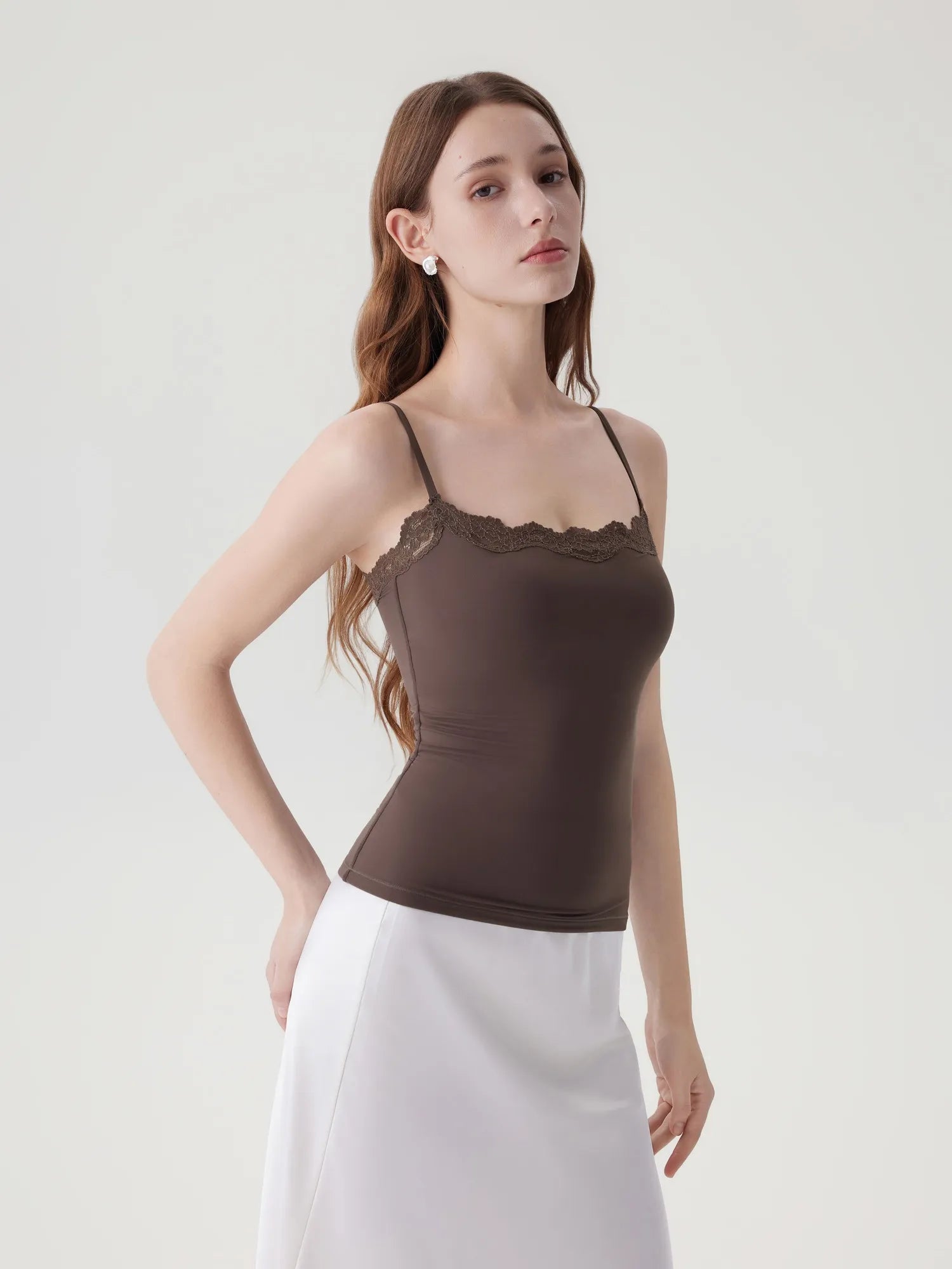 Double Lined Lace Cami Tank Top-SUUKSESS-SUUKSESS