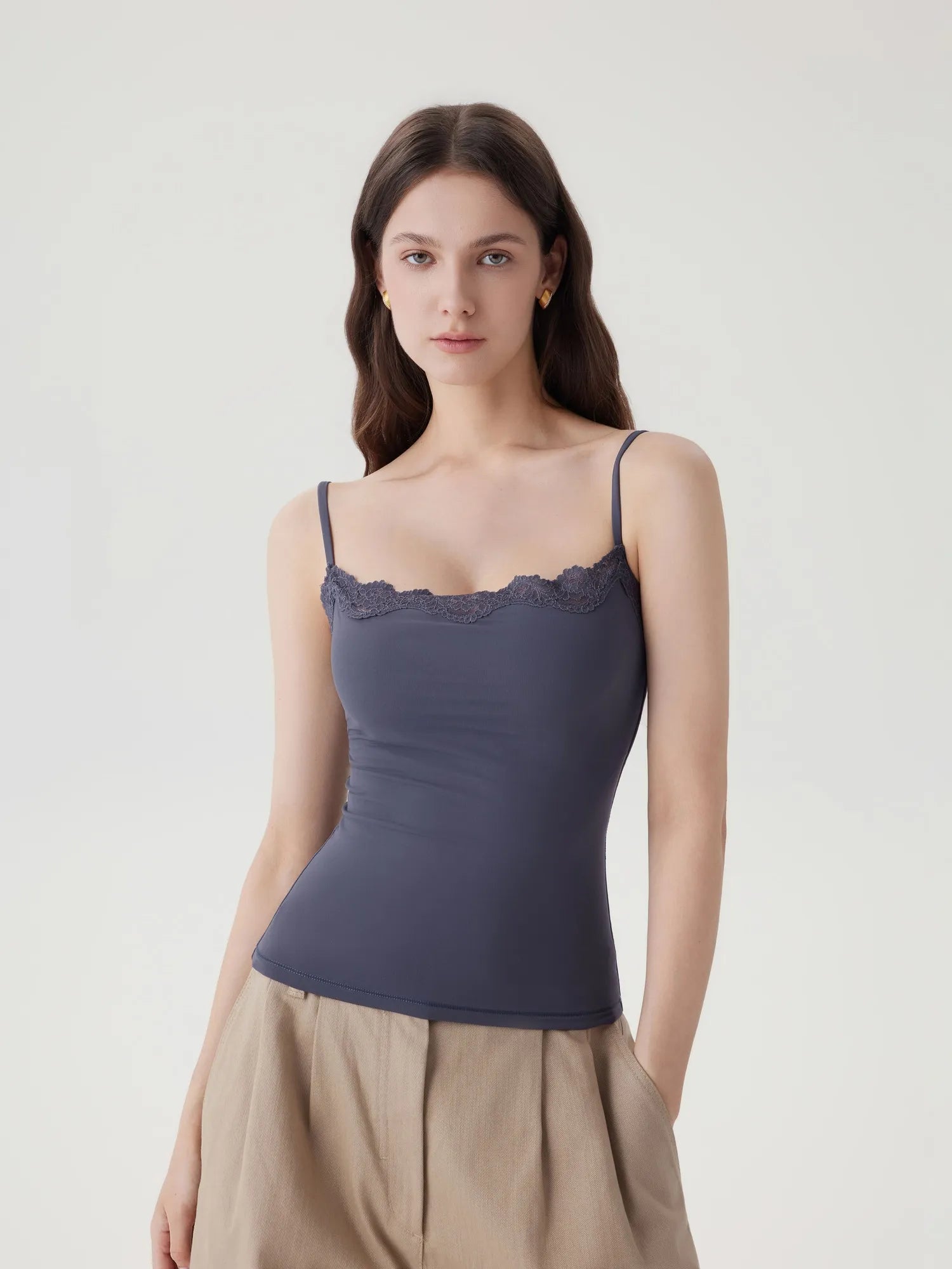 Double Lined Lace Cami Tank Top-SUUKSESS-SUUKSESS