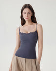 Double Lined Lace Cami Tank Top-SUUKSESS-SUUKSESS