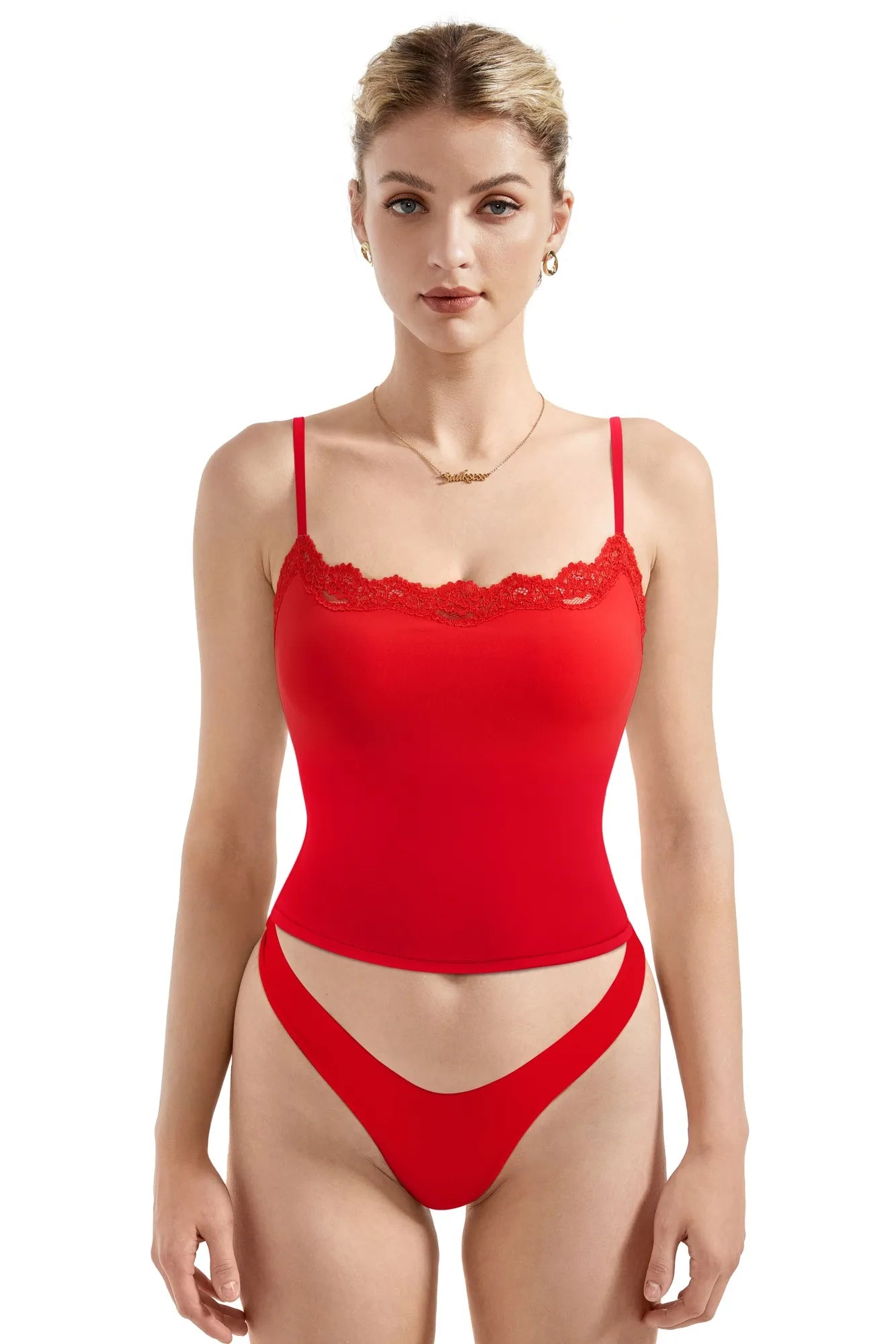 Double Lined Lace Cami Tank Top