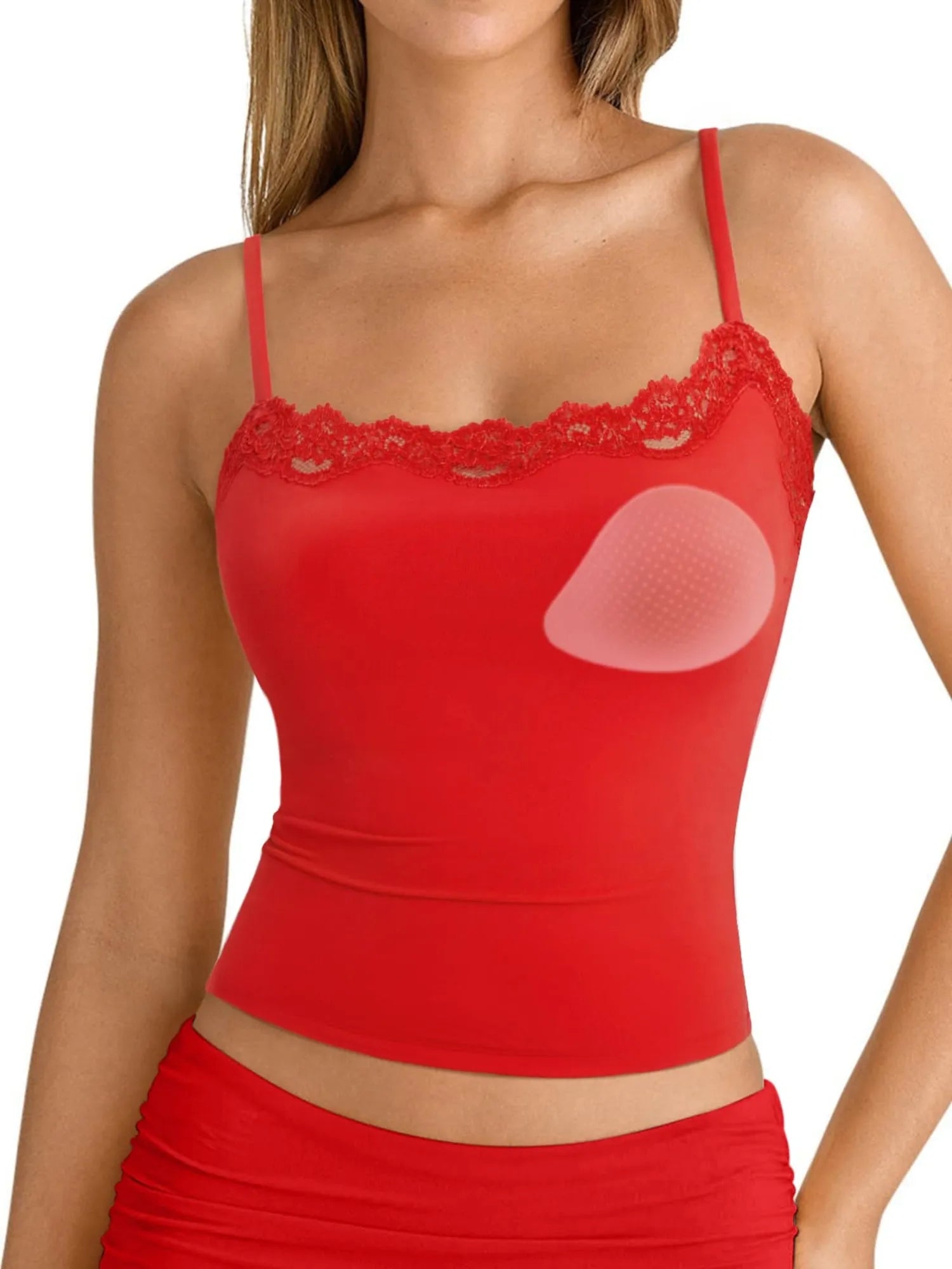 Double Lined Lace Cami Tank Top