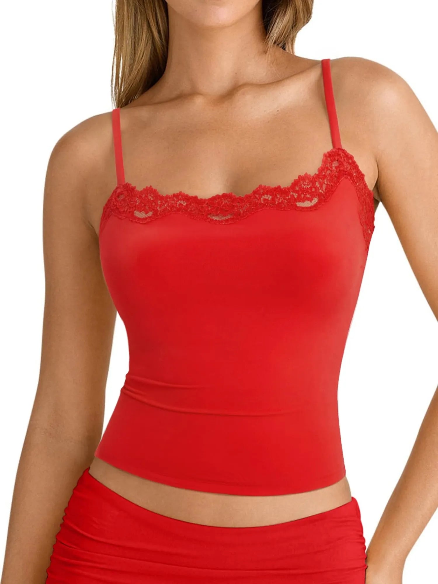 Double Lined Lace Cami Tank Top