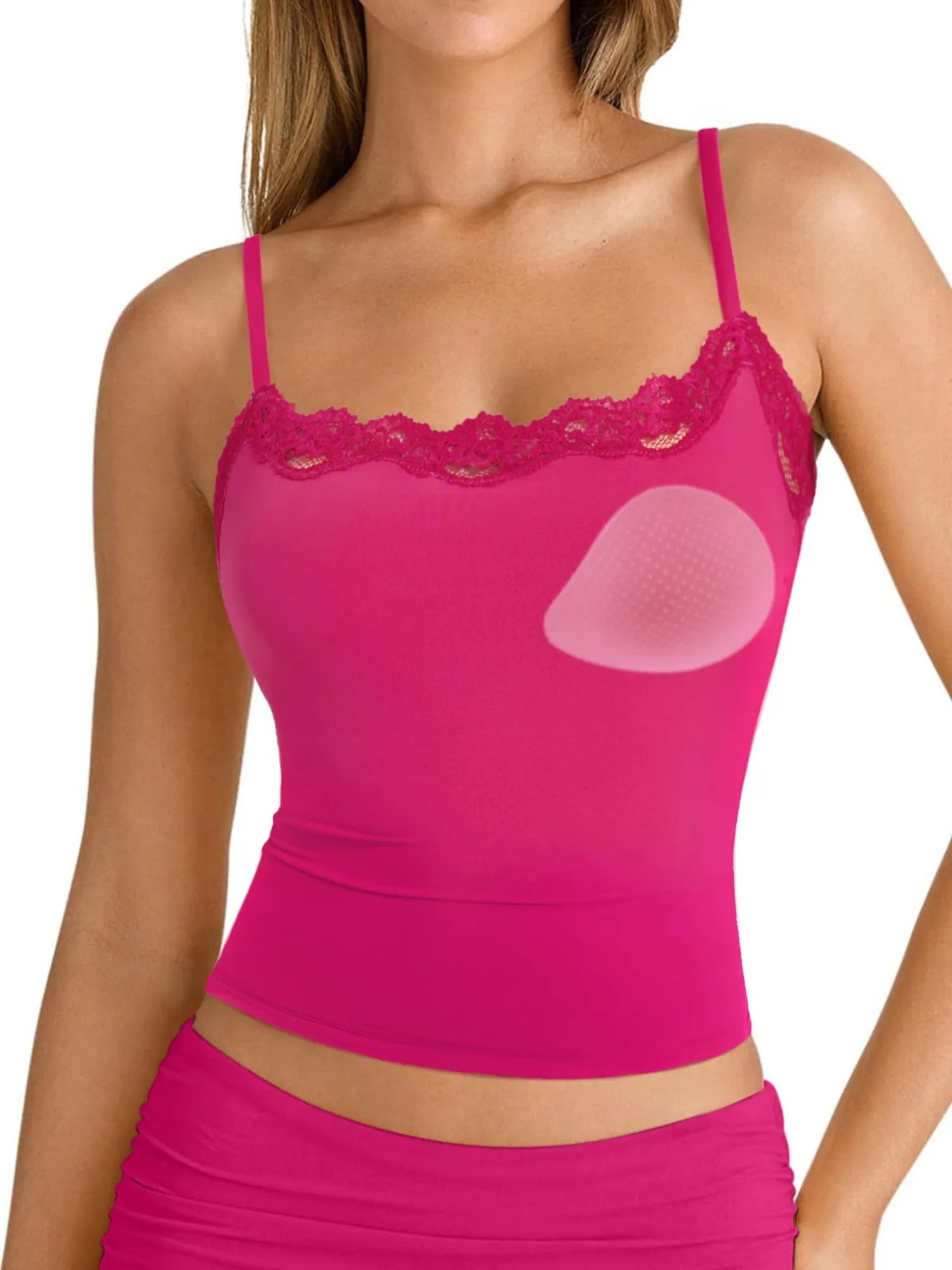 Double Lined Lace Cami Tank Top