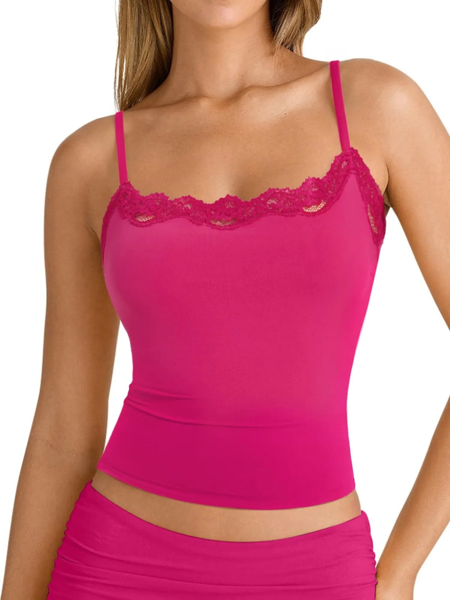 Double Lined Lace Cami Tank Top