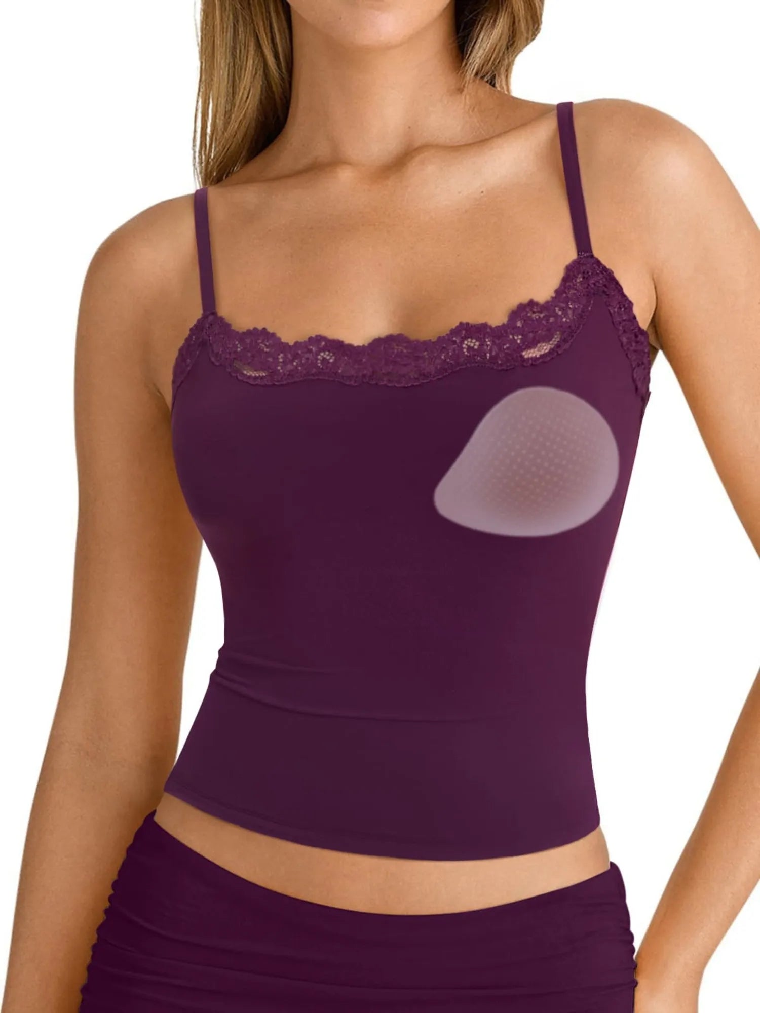 Double Lined Lace Cami Tank Top