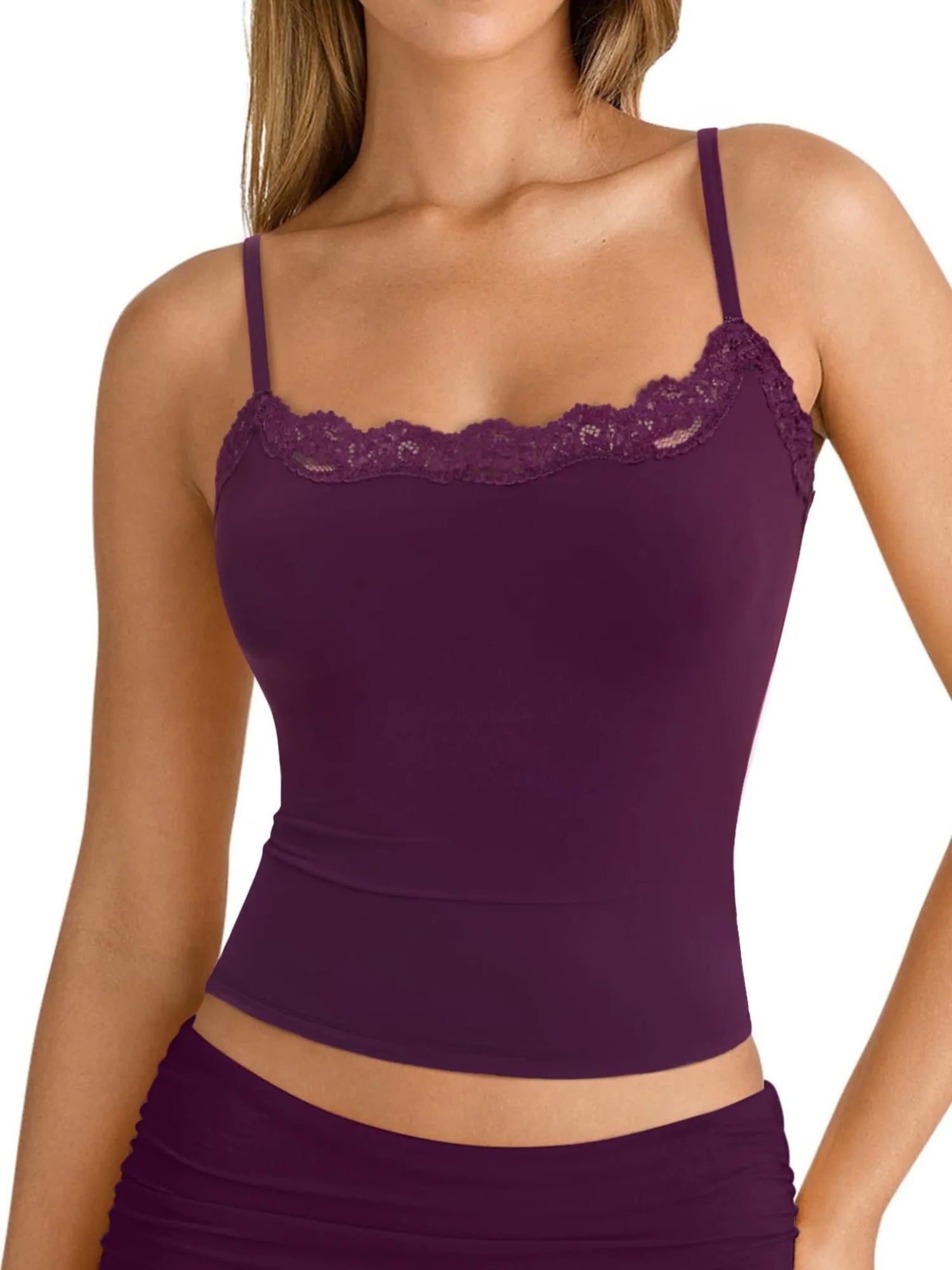 Double Lined Lace Cami Tank Top