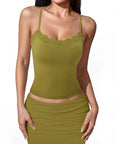 Double Lined Lace Cami Tank Top