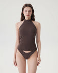 Halter Backless High Neck Tank Tops-SUUKSESS-Brown-XS-SUUKSESS