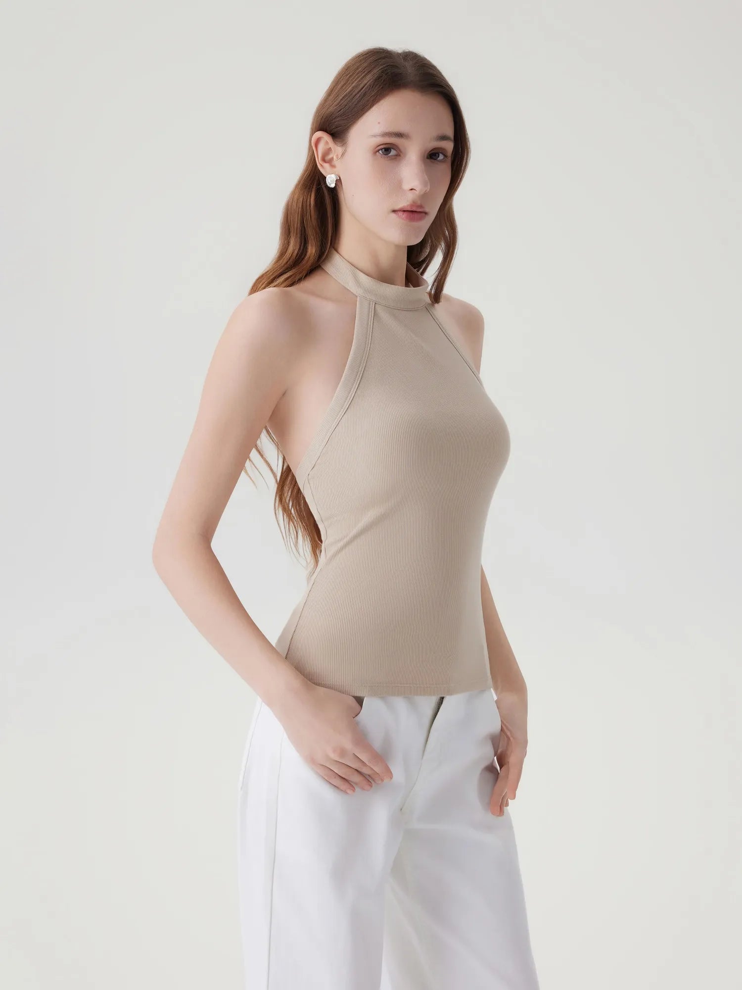 Halter Backless High Neck Tank Tops-SUUKSESS-SUUKSESS