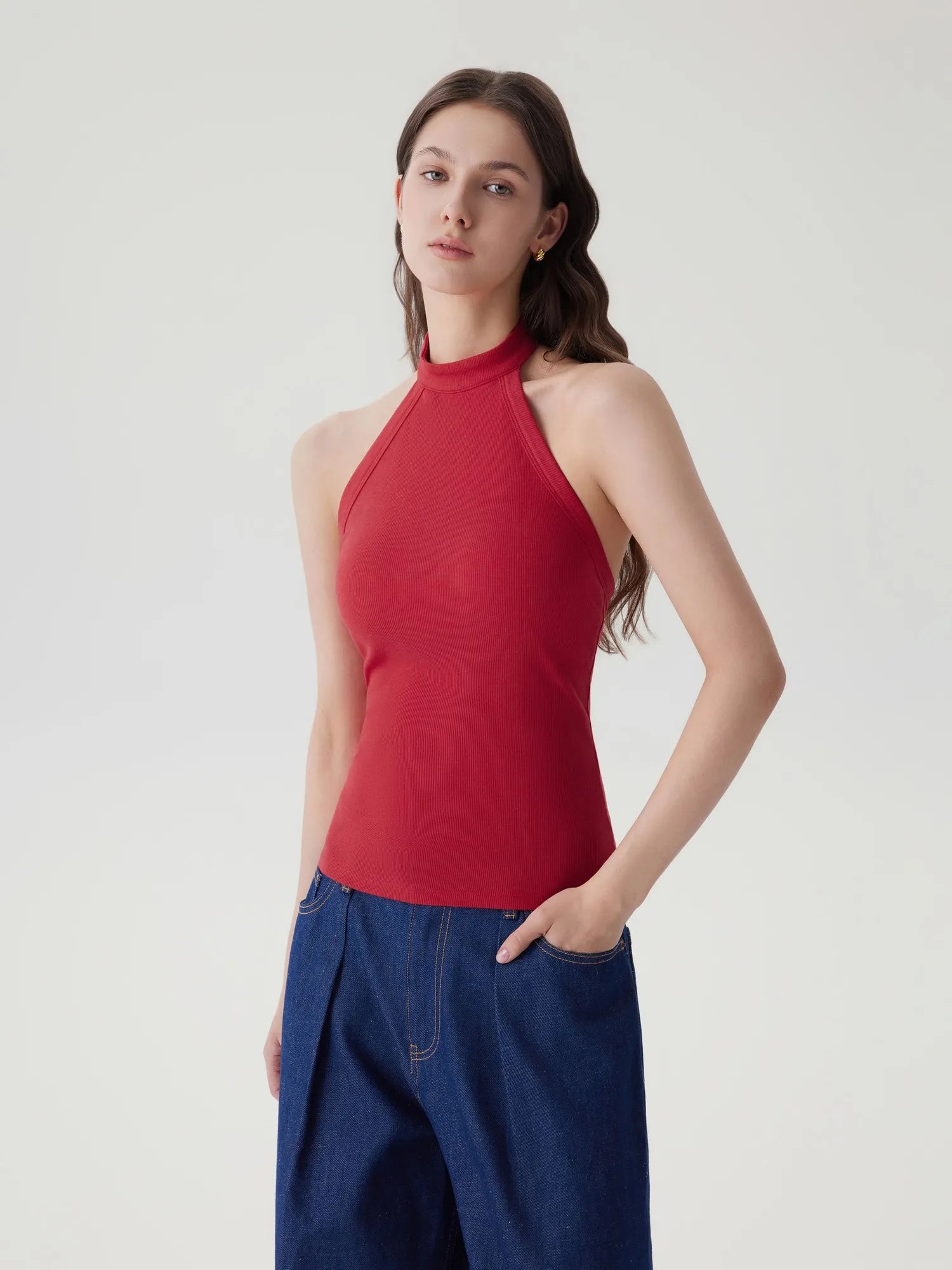 Halter Backless High Neck Tank Tops-SUUKSESS-SUUKSESS