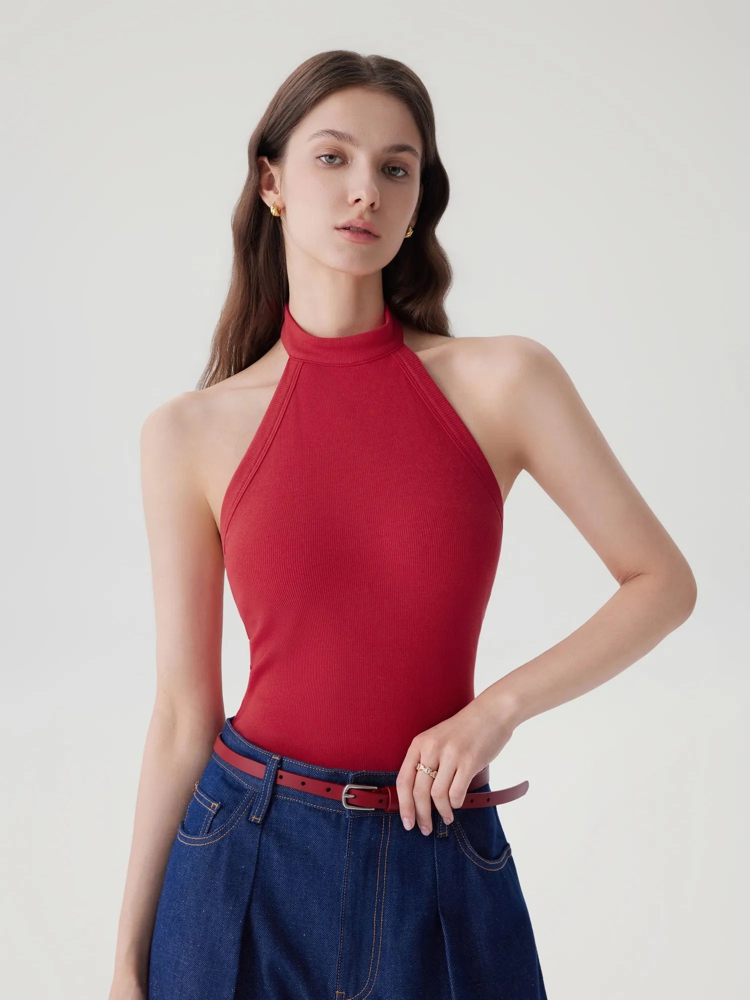 Halter Backless High Neck Tank Tops-SUUKSESS-SUUKSESS