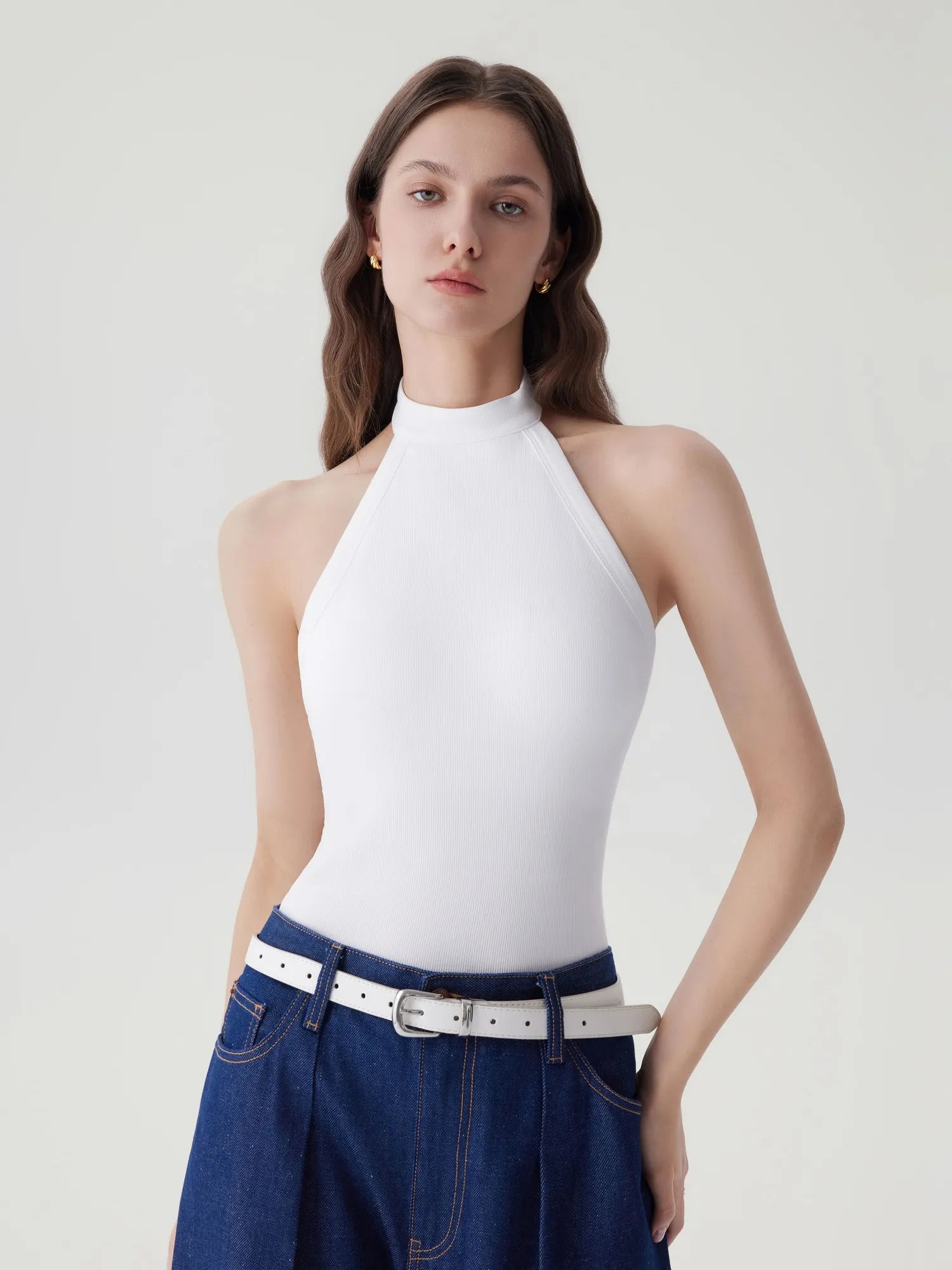 Halter Backless High Neck Tank Tops-SUUKSESS-SUUKSESS