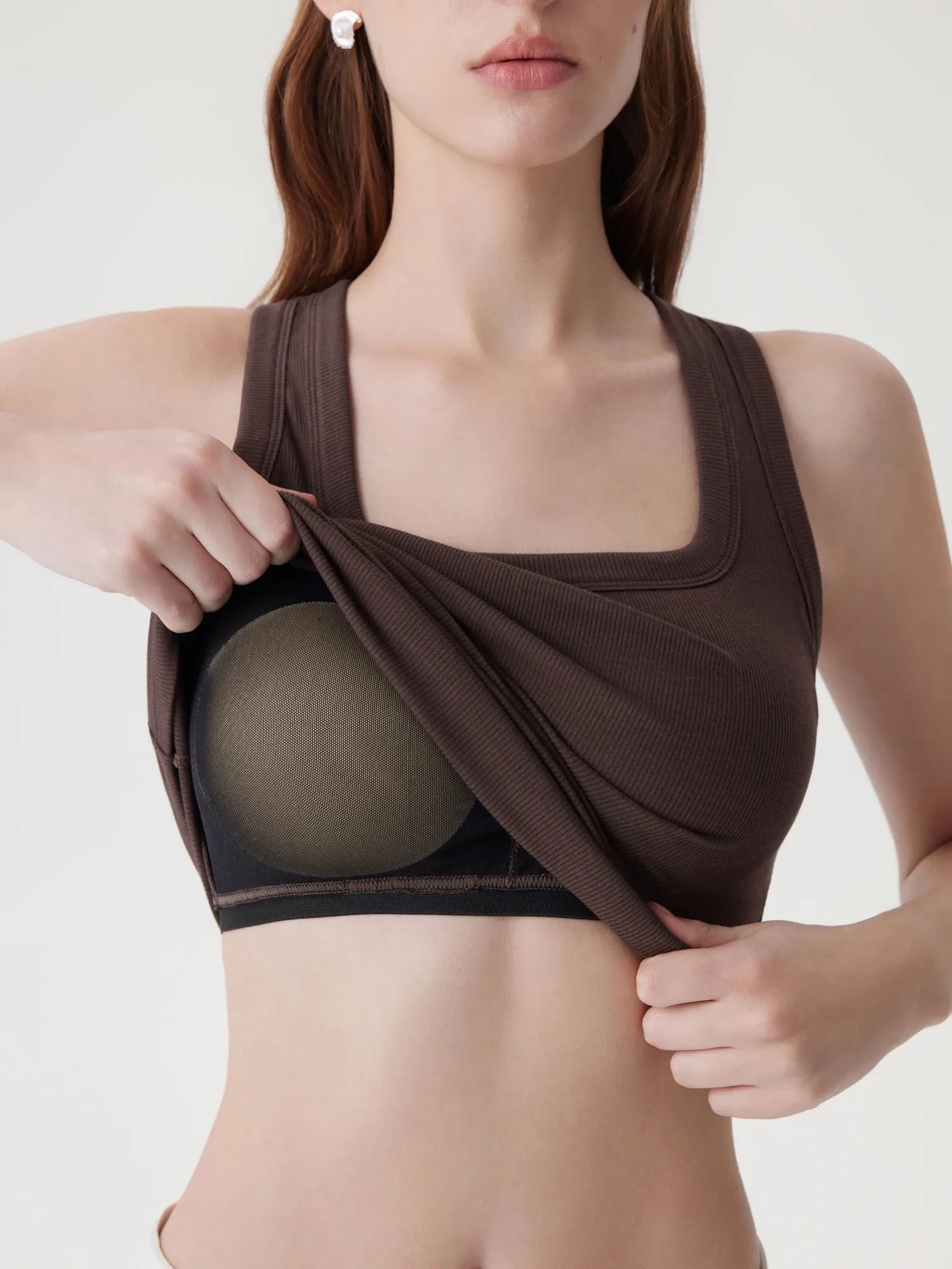 Cotton Ribbed Square Neck Tank Tops-SUUKSESS-SUUKSESS