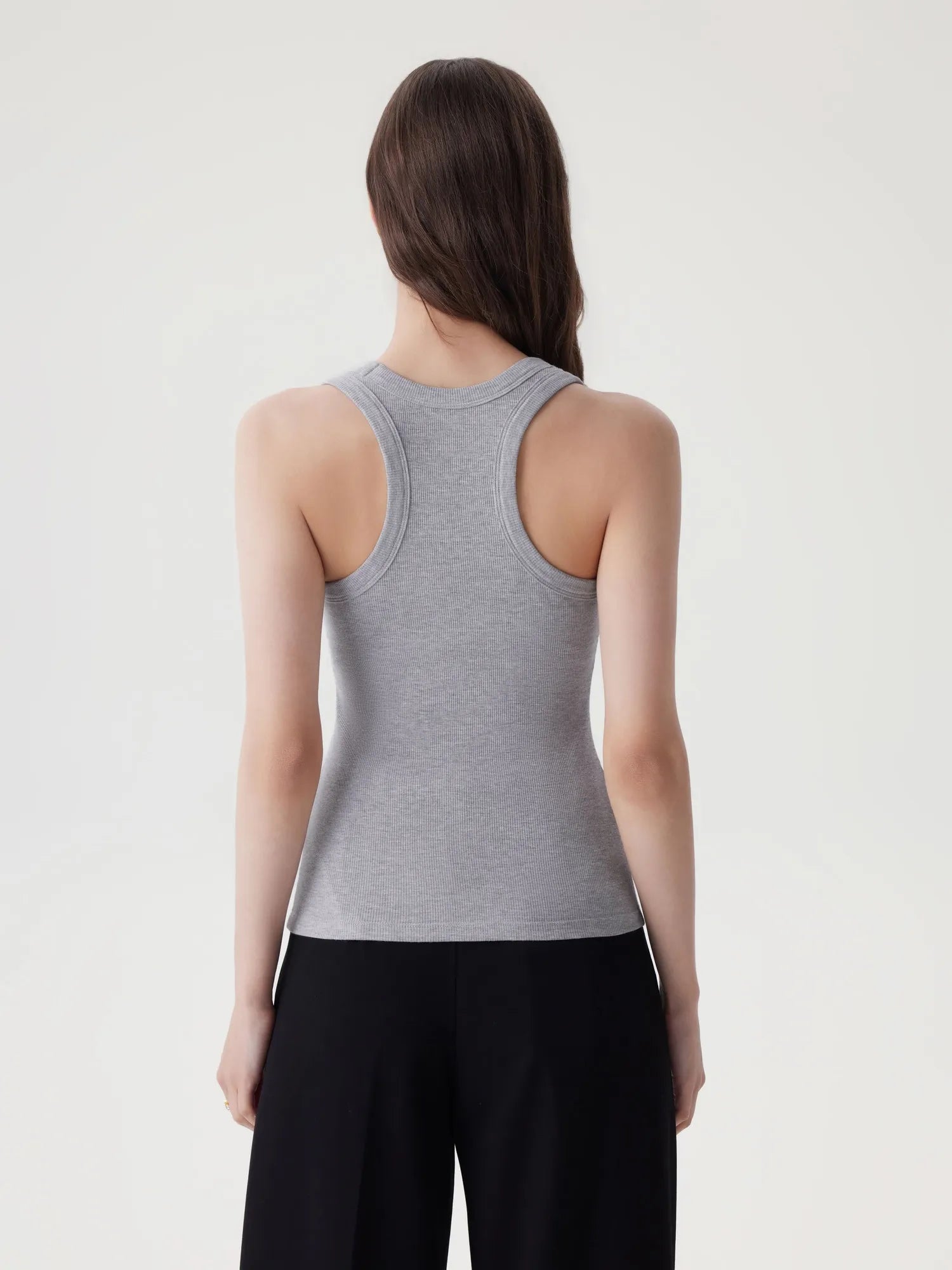 Cotton Ribbed Square Neck Tank Tops-SUUKSESS-SUUKSESS