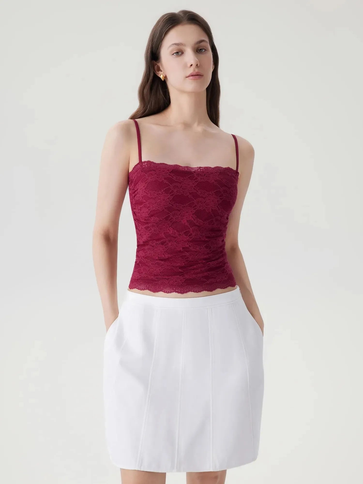 Lace Double Lined Y2K Tank Tops-SUUKSESS-SUUKSESS