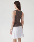 Lace Double Lined Lace V Neck Tank Top