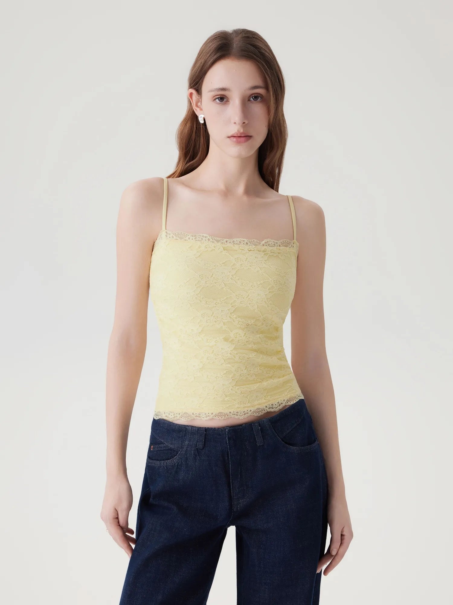 Lace Double Lined Y2K Tank Tops-SUUKSESS-Yellow-XS-SUUKSESS