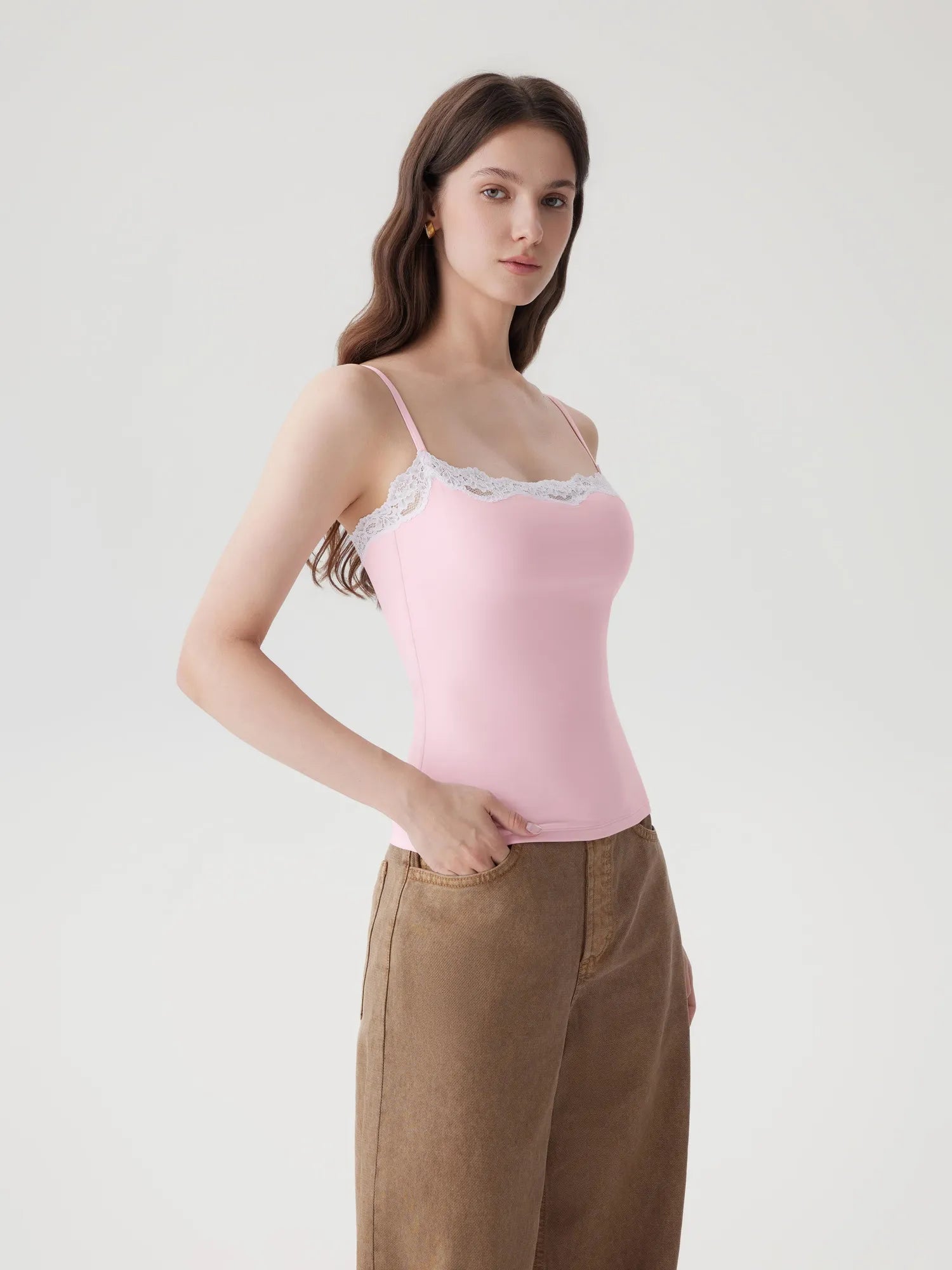 Double Lined Lace Cami Tank Top-SUUKSESS-SUUKSESS