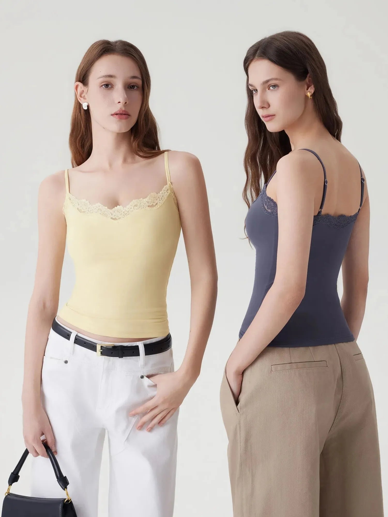 Double Lined Lace Cami Tank Top-SUUKSESS-SUUKSESS