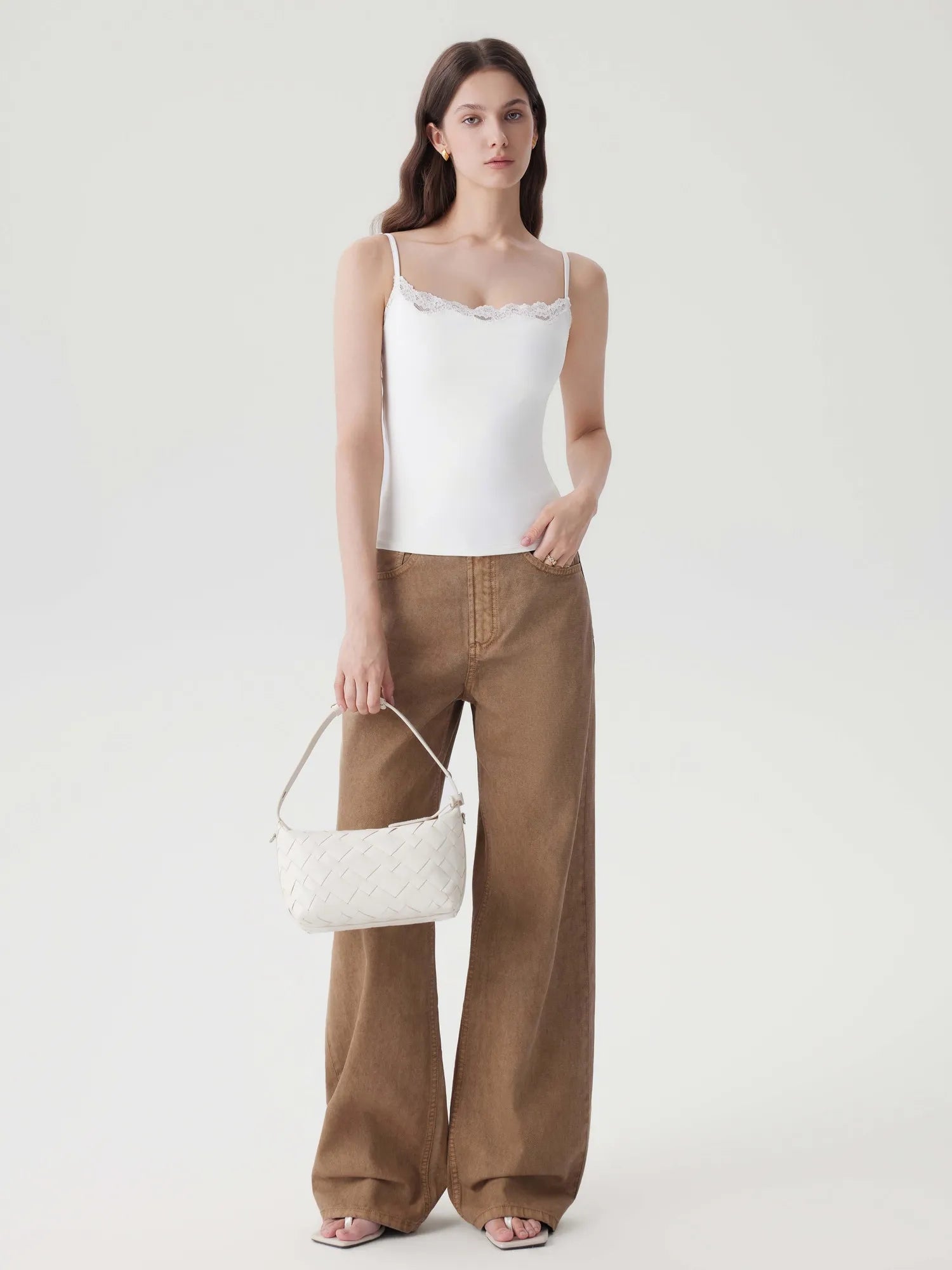 Double Lined Lace Cami Tank Top