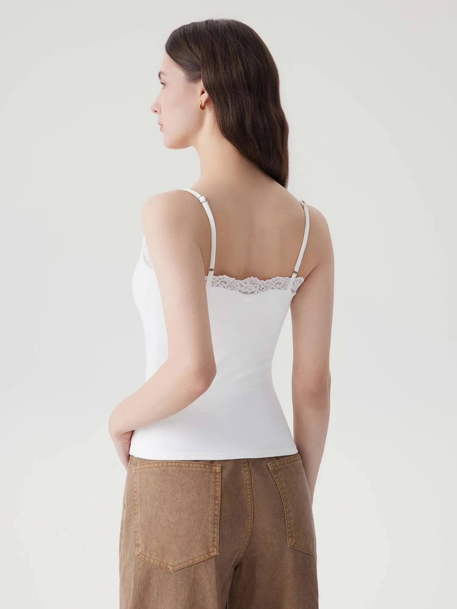 Double Lined Lace Cami Tank Top