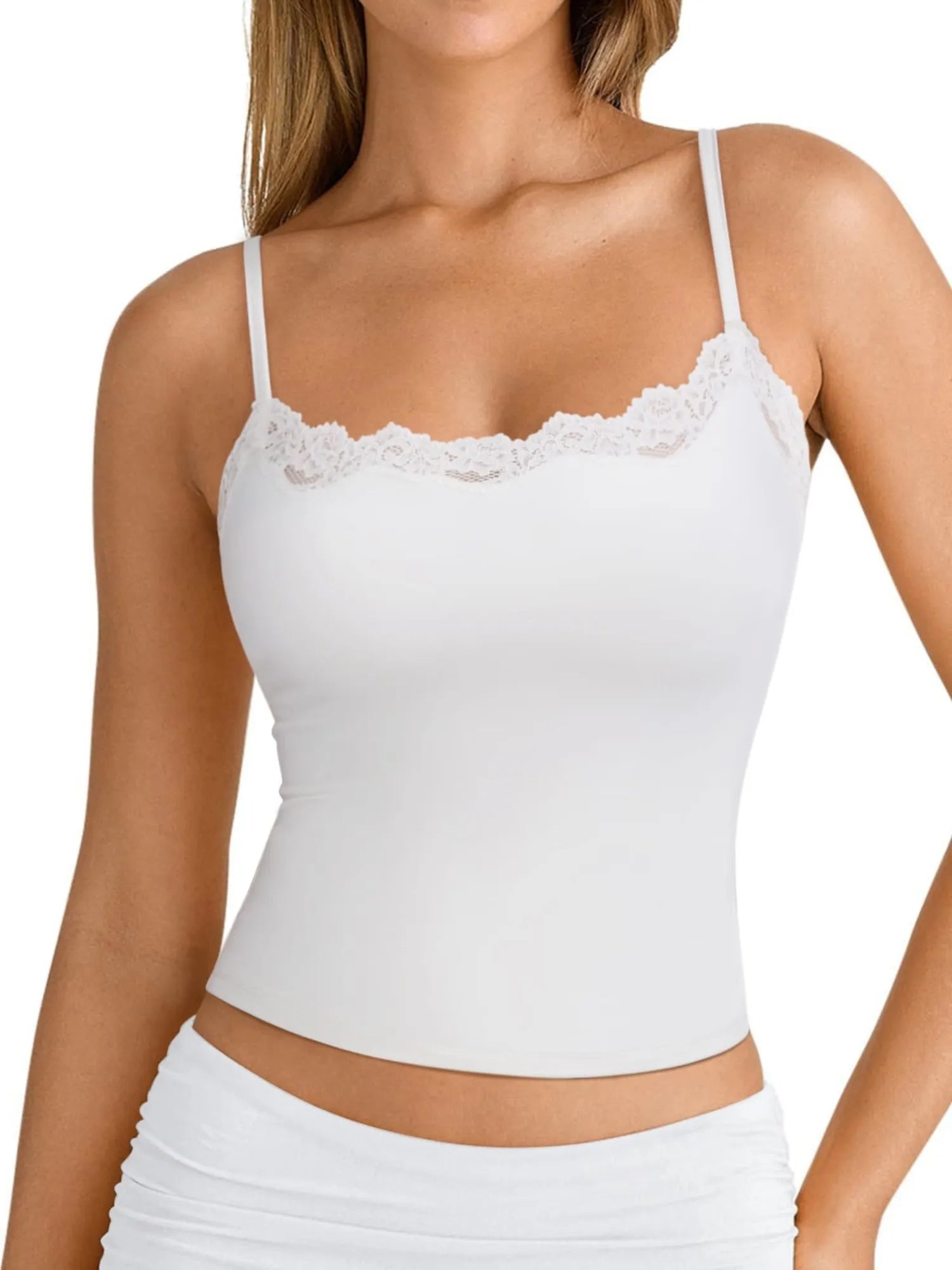 Double Lined Lace Cami Tank Top