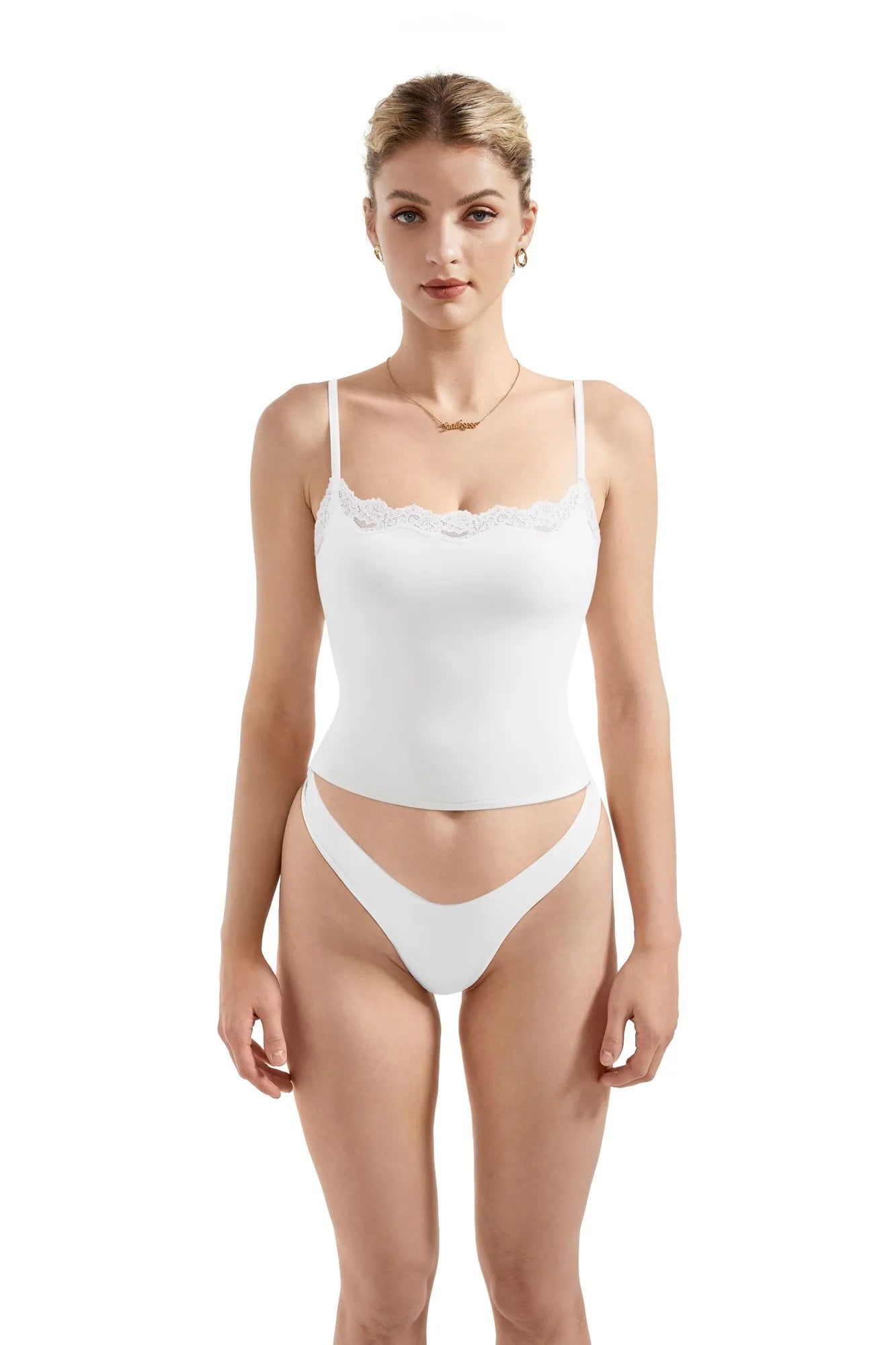 Double Lined Lace Cami Tank Top