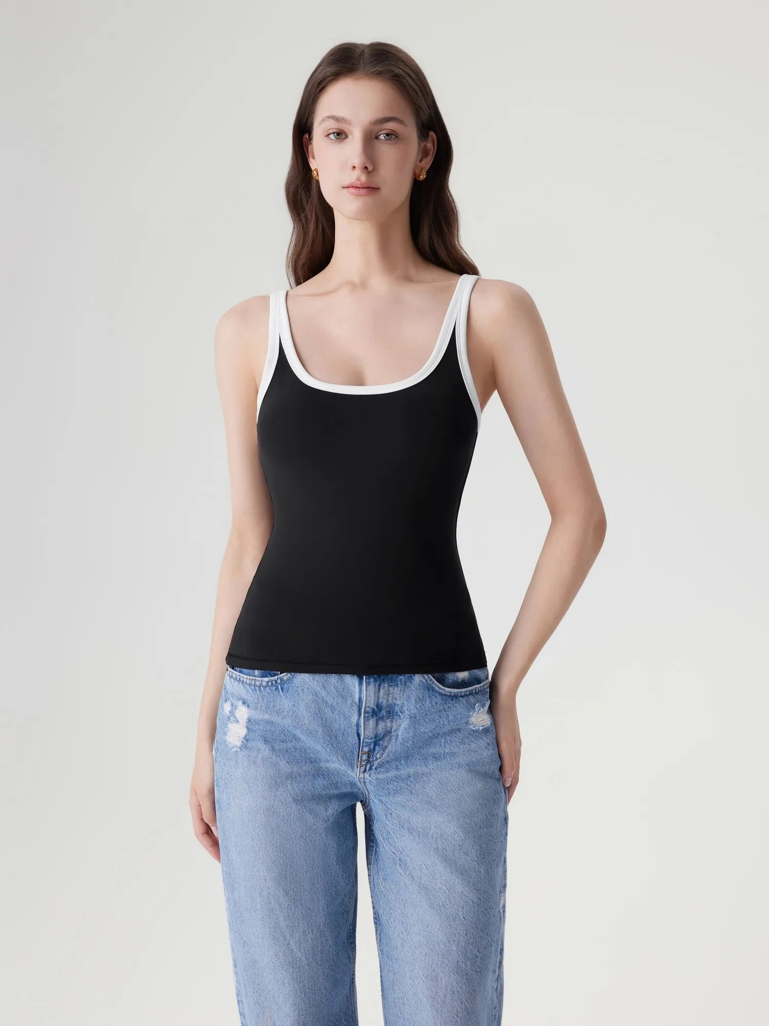 Scoop Neck Double Lined Tank Tops-SUUKSESS-SUUKSESS