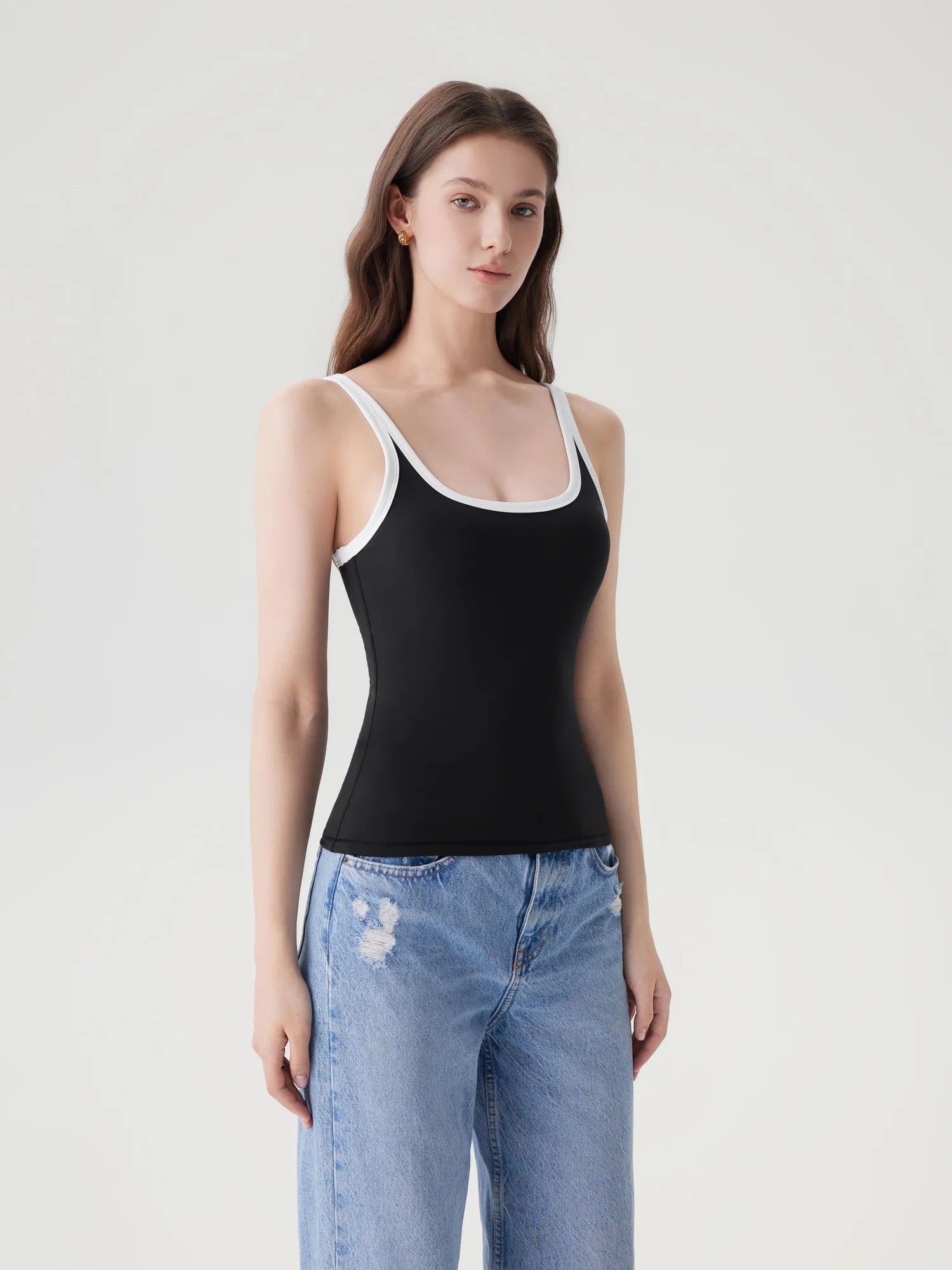 Scoop Neck Double Lined Tank Tops-SUUKSESS-SUUKSESS